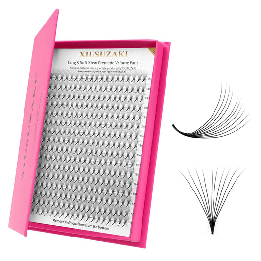 Premade Fans Eyelash Extensions 10D Volume Lash Extensions 0.03 Thickness Eyelash Extension C Curl Premade Lash Fans Mix 9-16mm Fluffy Soft Handmade Lash Fan(10D-0.03-C,9-16mm)