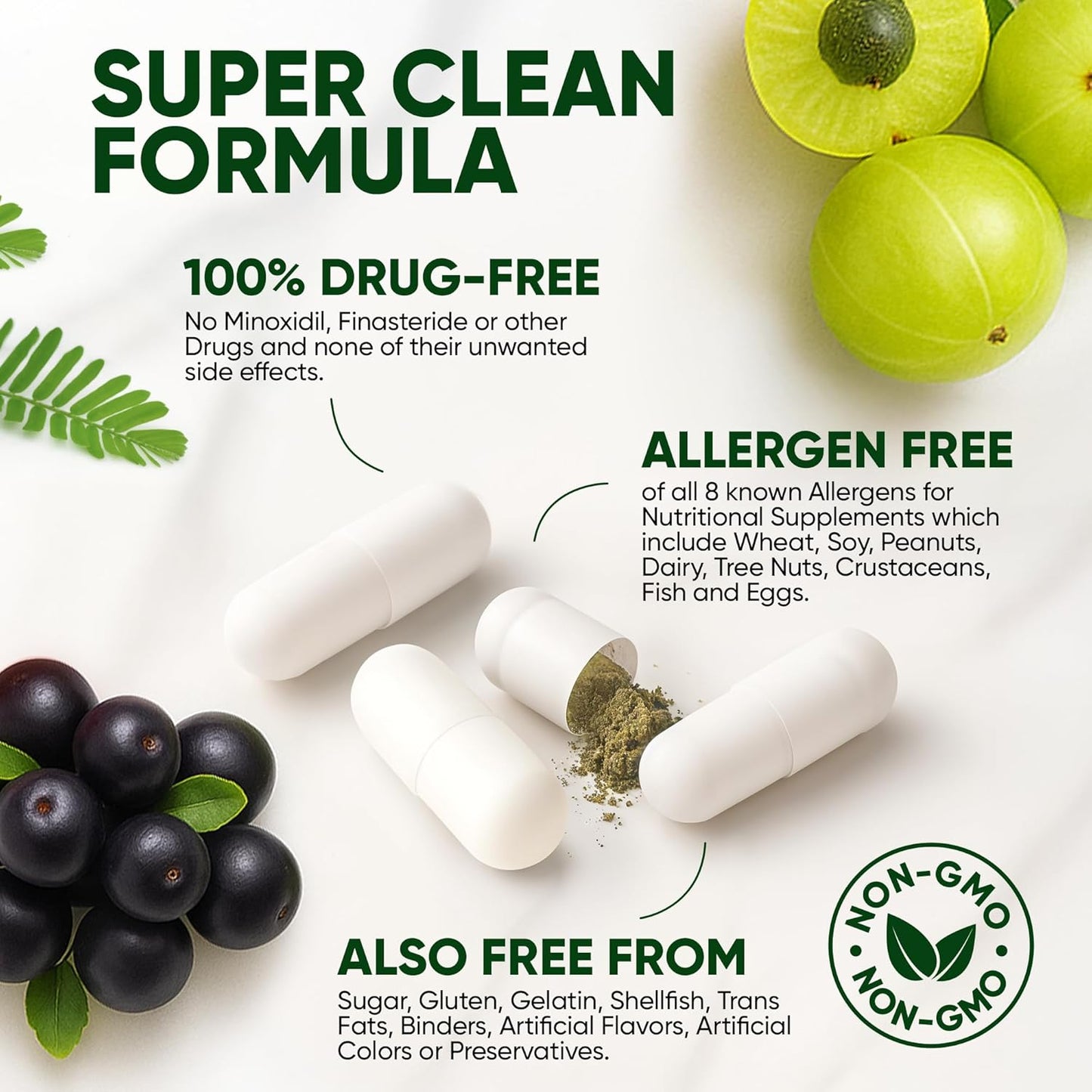 St. Tropica Tru Bloom Hair Growth Vitamins - 2 Month Supply. Clinically Proven to Grow Fuller, Thicker Hair. Natural & Drug-Free with Biotin, MSM, Zinc, D3 + Hair Superfoods. Non GMO