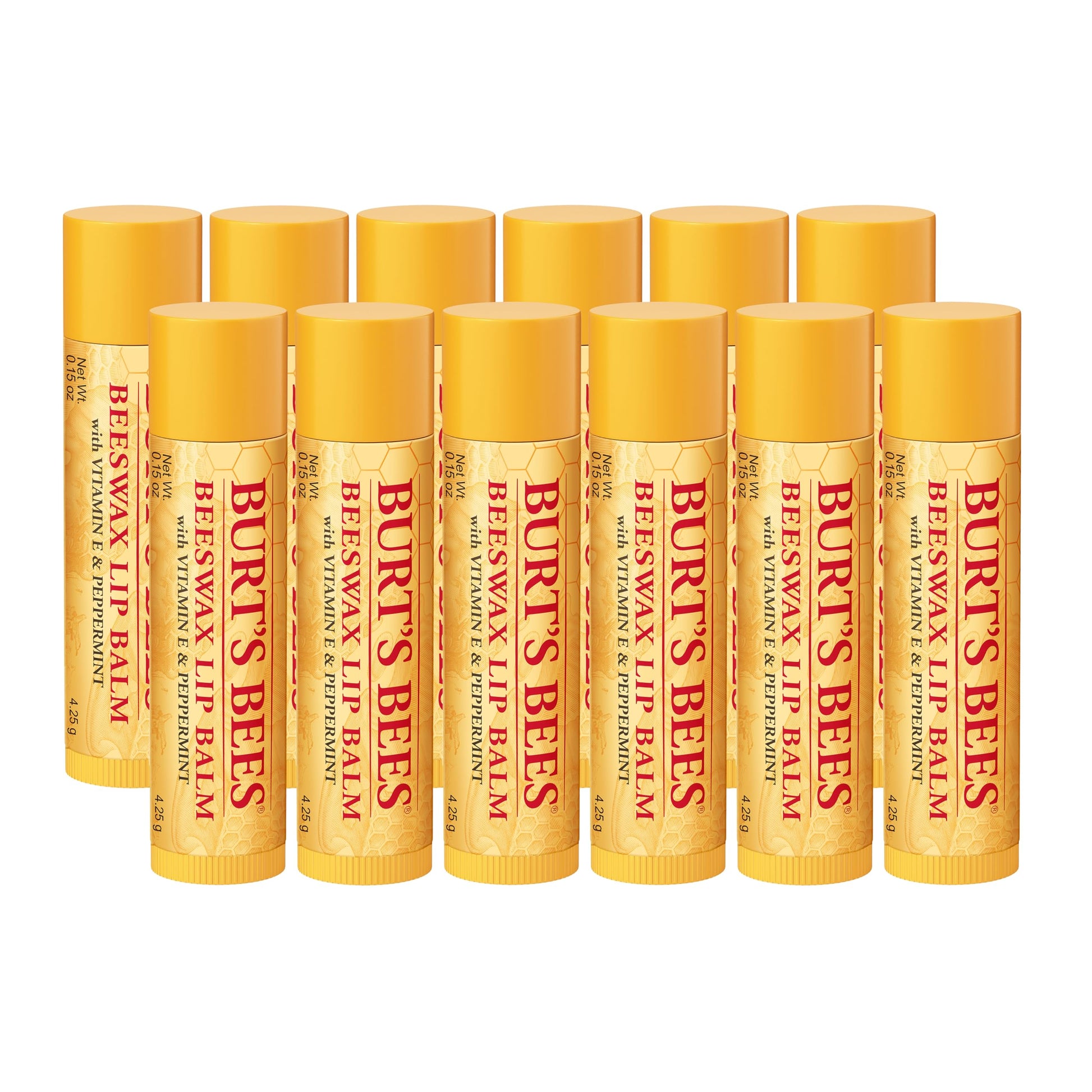 Burt's Bees Lip Balm, Original Beeswax, 0.15 oz., 12 Tubes