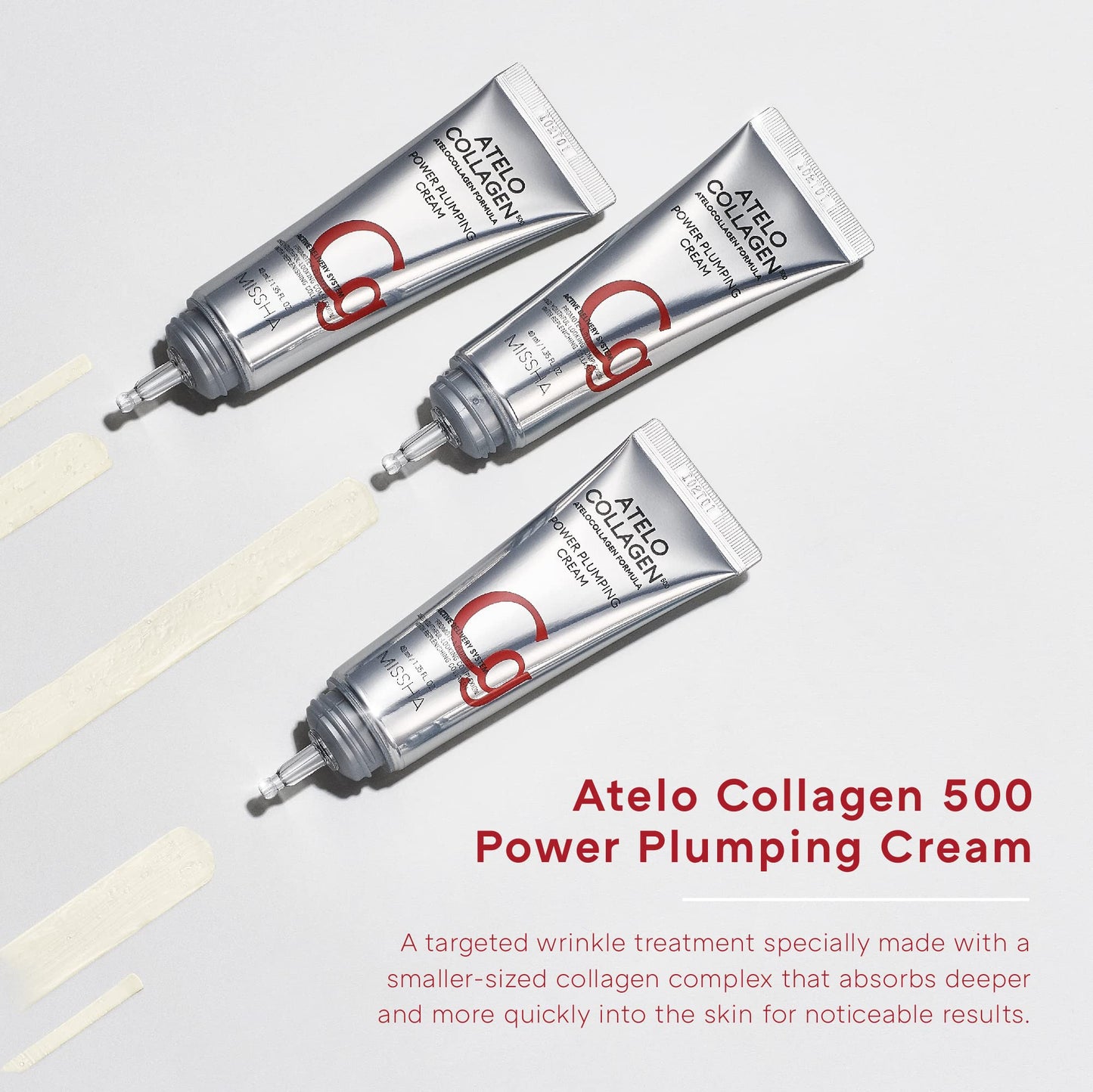 MISSHA Atelo Collagen 500 Power Plumping Cream Korean Moisturizer 1.35 oz