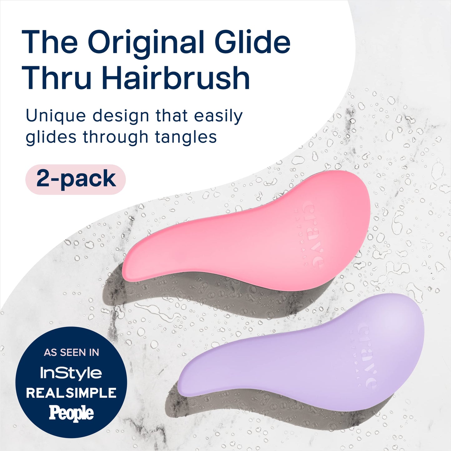 Crave Naturals Glide Thru Detangling Brush for Adults and Kids - Detangler Brush for Curly or
