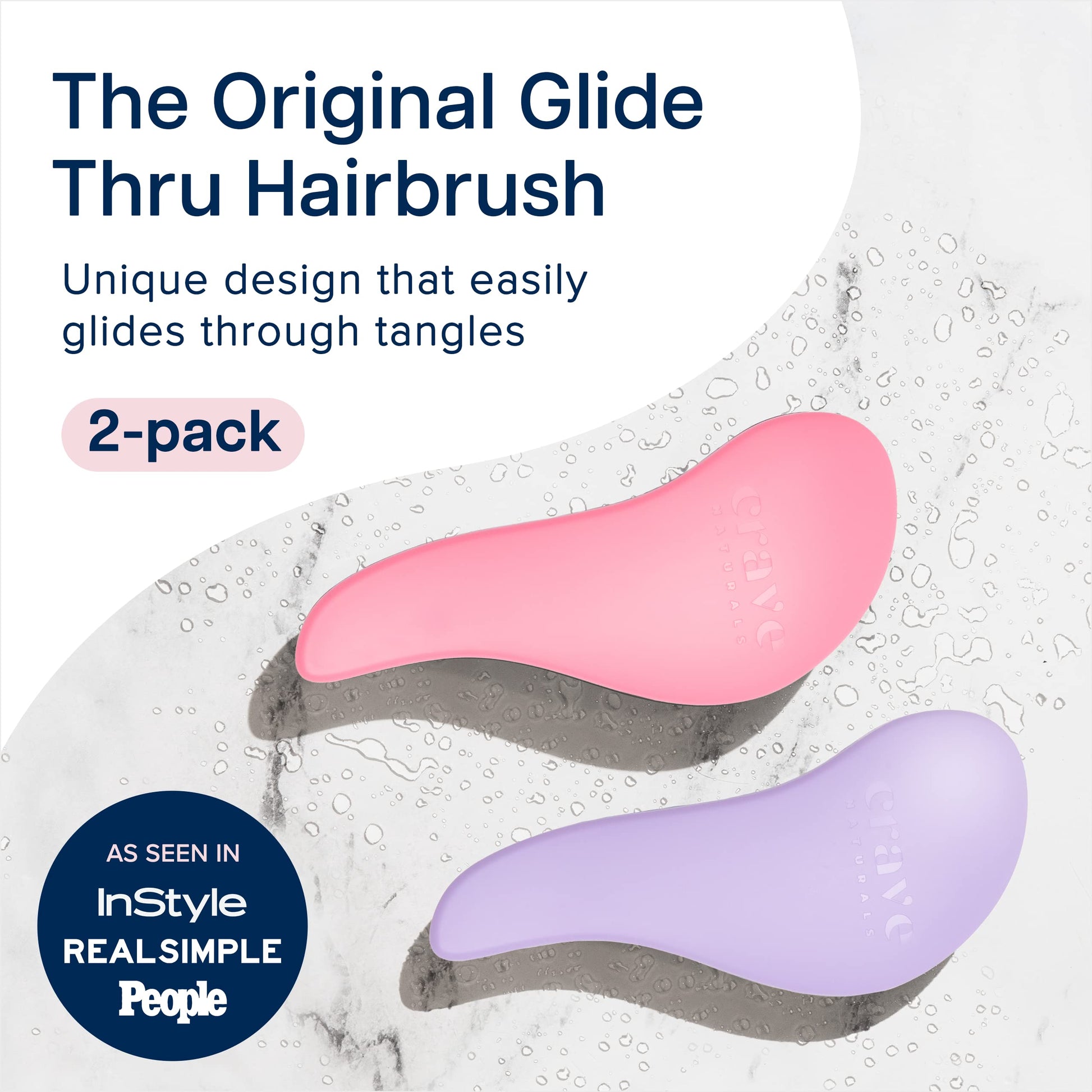 Crave Naturals Glide Thru Detangling Brush for Adults and Kids - Detangler Brush for Curly or