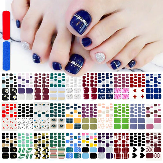 DANNEASY 30 Sheets Toe Nail Stickers Toenail Polish Strips Full Nail Wraps for Women Self Adhesive