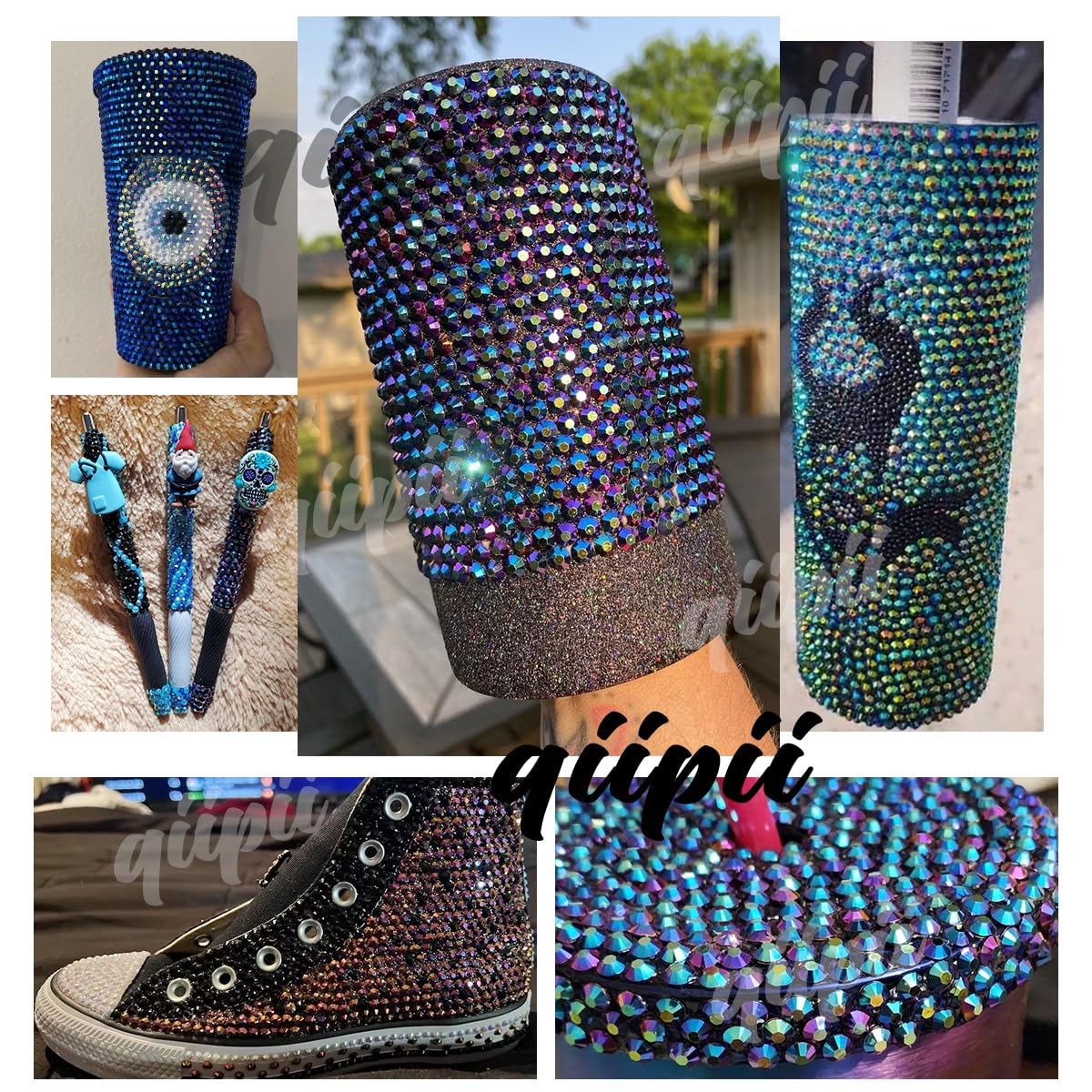 Ink Blue Resin Rhinestones for Crafting 3mm 4mm 5mm Montana Flatback Jelly Stones Bulk SS10 SS16 SS20 Navy Blue Diamonds Gems for Nails Face Eyes Makeup Tumblers Bottles Crafts Clothes Shoes