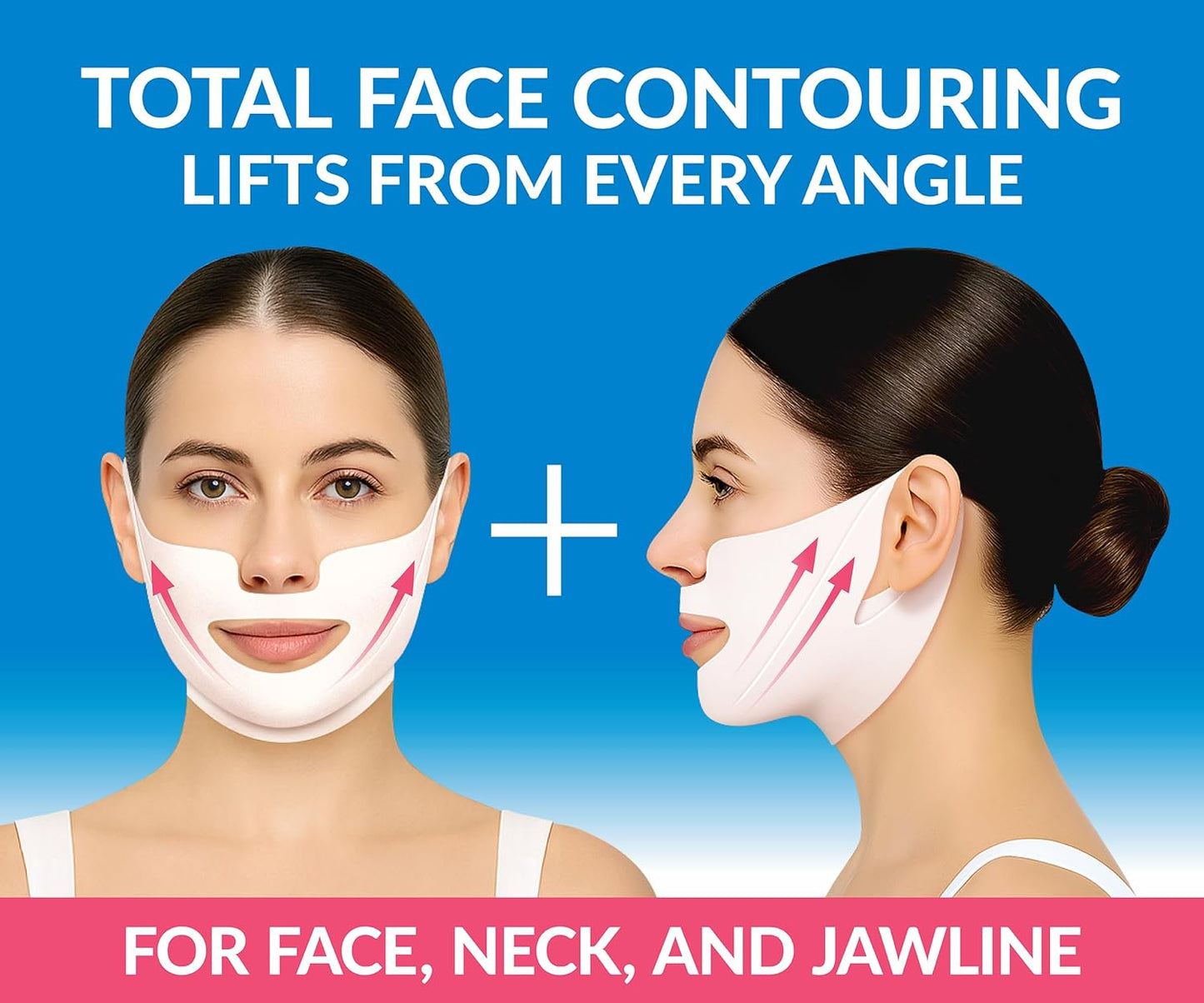 Stylia MaxiLift V-Line Lifting Collagen Face Mask – Enhanced Double Chin Reducer – Jawline Shaper Face Lifting Masks – Firming Neck Lift Collagen Mask – Chin Strap for Sleeping – Hyaluronic Aloe 5PC