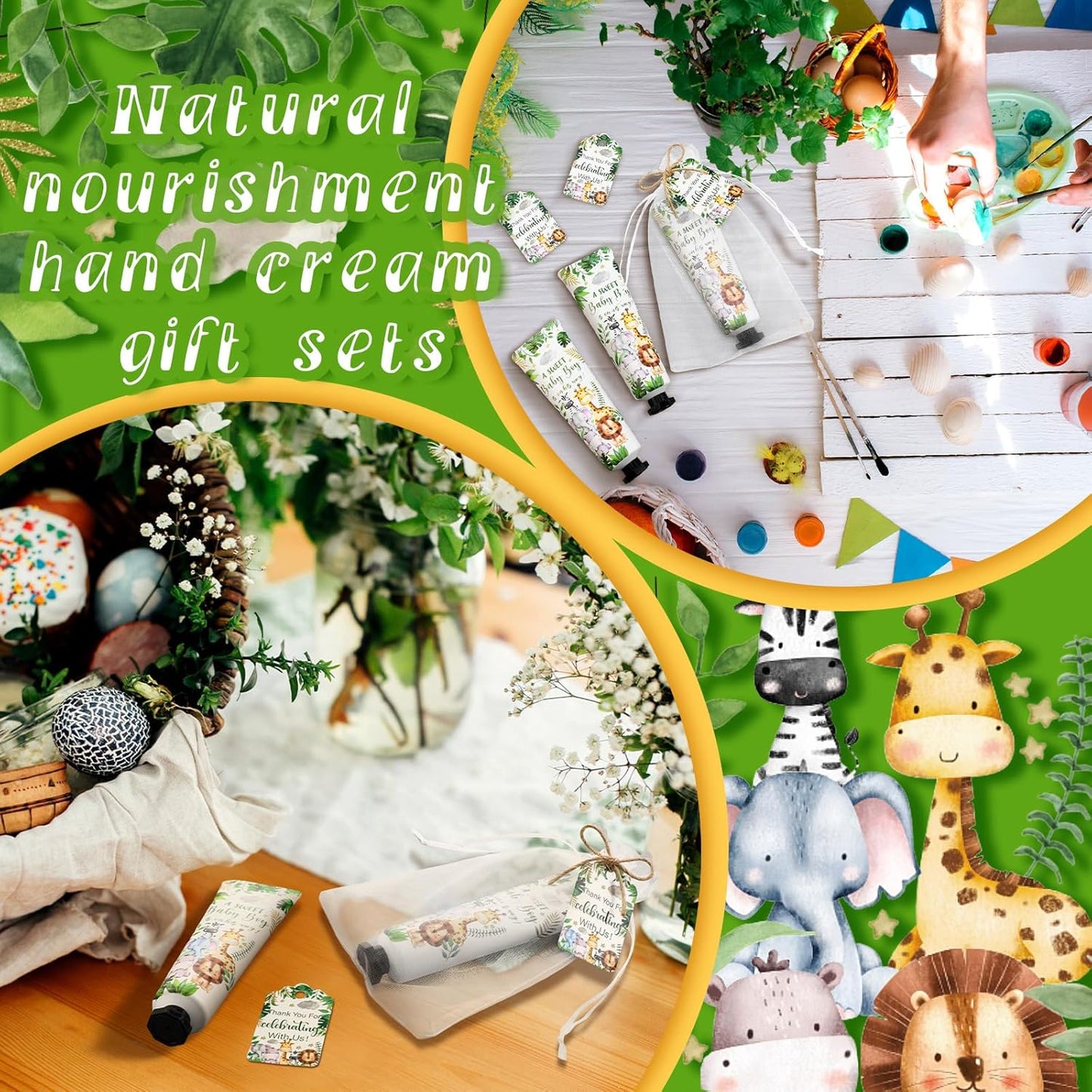 48 Sets Baby Shower Hand Cream Party Favors for Guests Gift Bulk Travel Size Hand Lotion Set for Baby Shower Wedding Christmas(Animals)