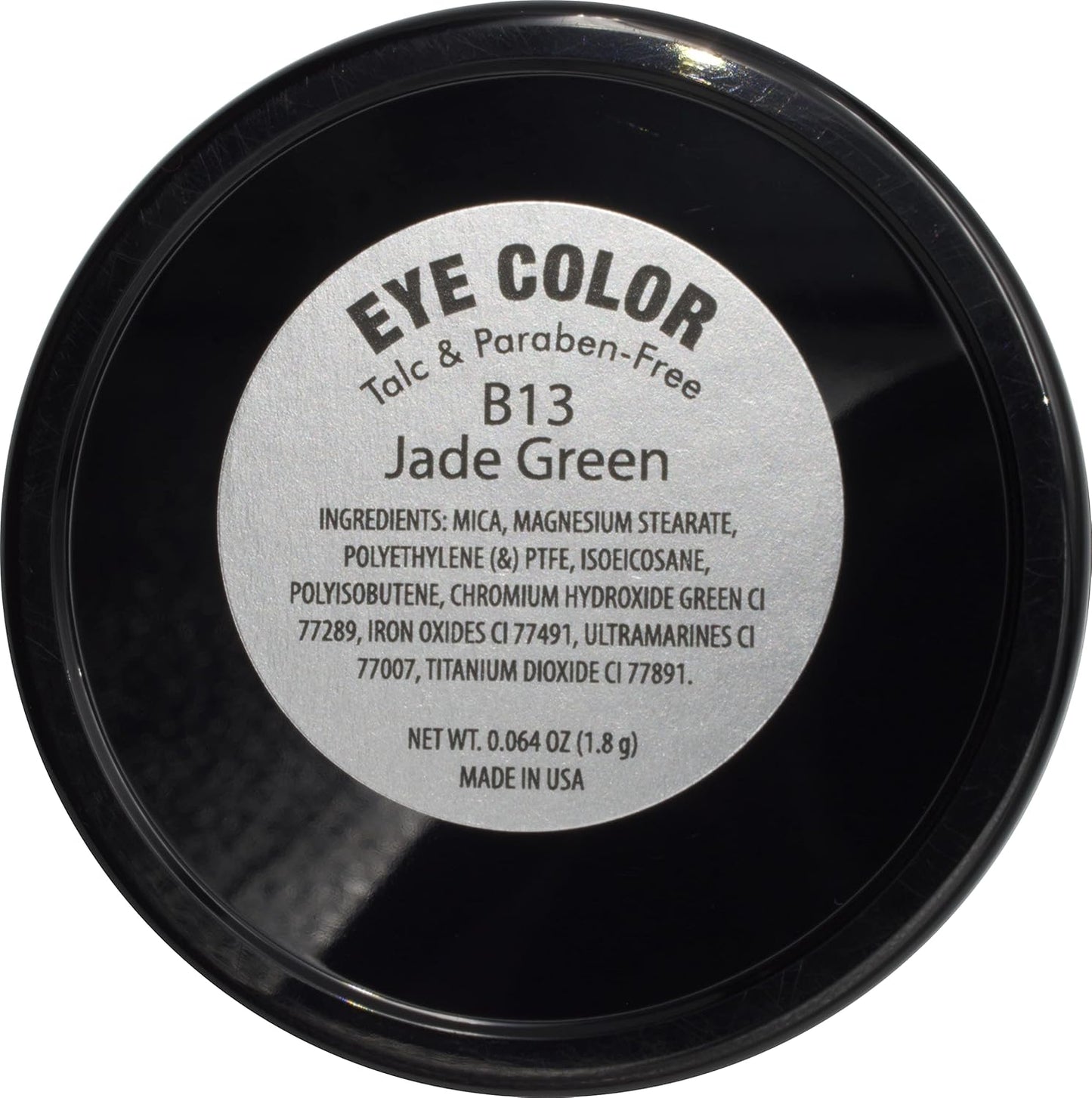 Jade Green Shimmering Eucalyptus Olive Soft Pressed Powder Single Vegan Eyeshadow; Talc, Paraben & Cruelty Free