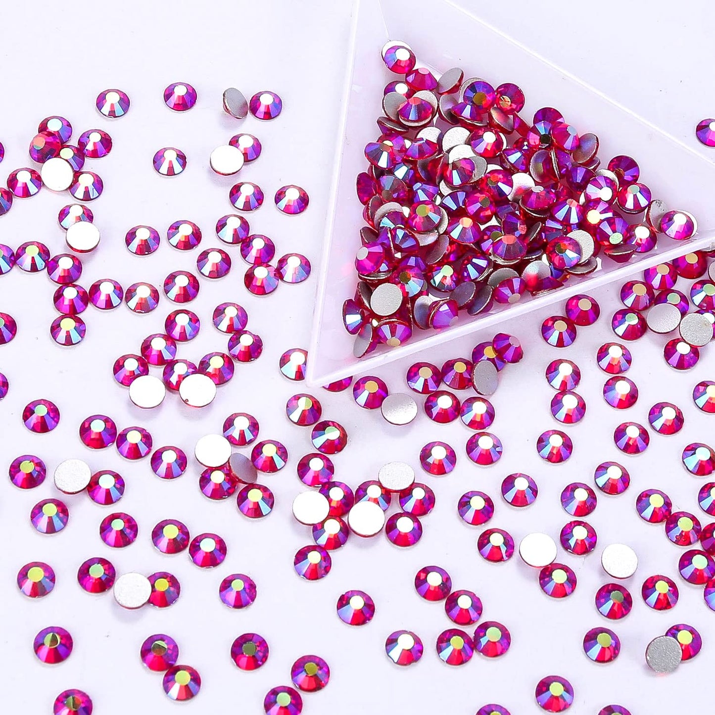 288Pcs Red Ab Crystal Rhinestones,Glass Flatback Rhinestones Gemstones for Nail Face Makeup Art Crafts Clothes Decoration -(SS30,6.5mm,Red Ab)