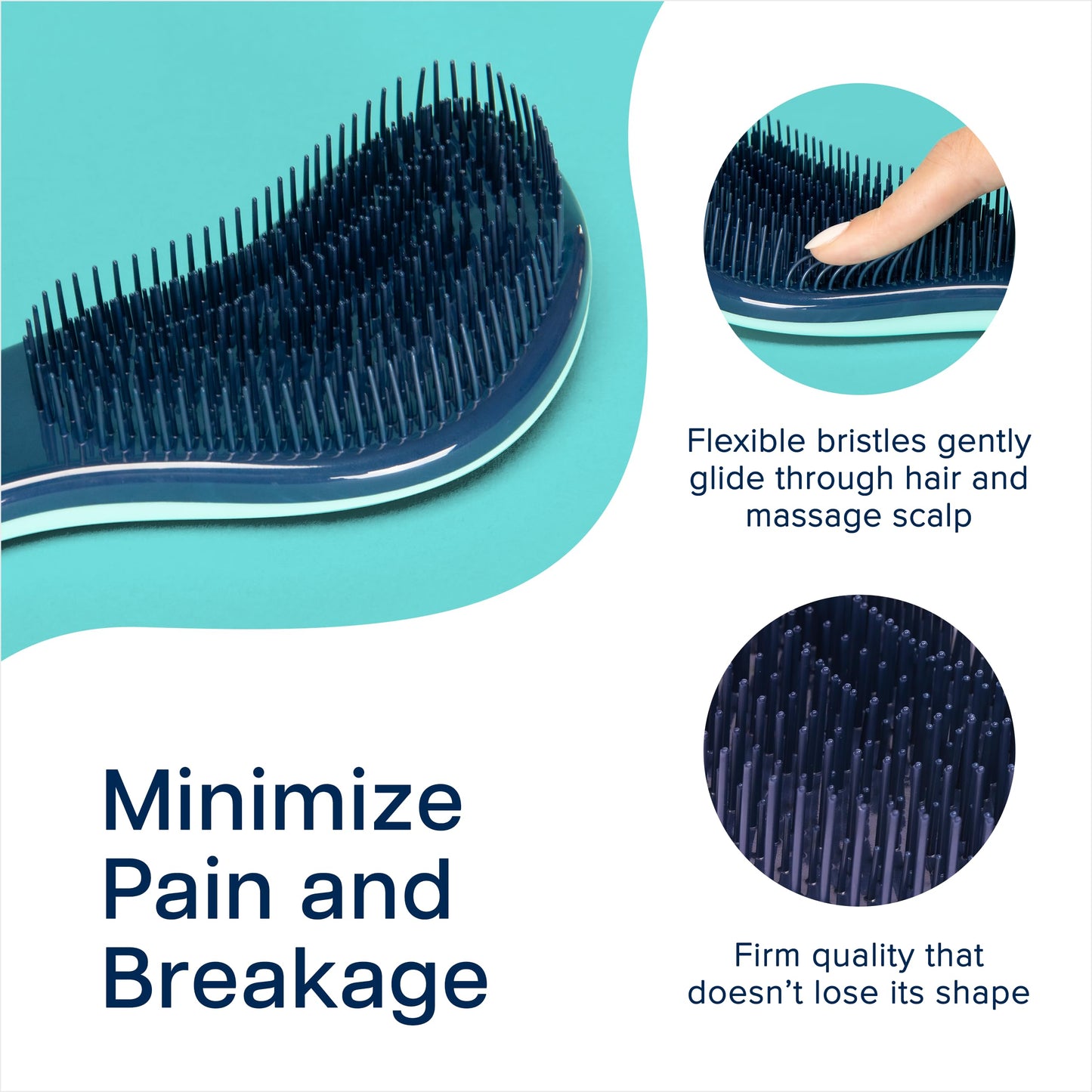 Crave Naturals Glide Thru Hair Brush - 2 Pack Detangler Brush for Curly, Straight, Wet or Dry Hair