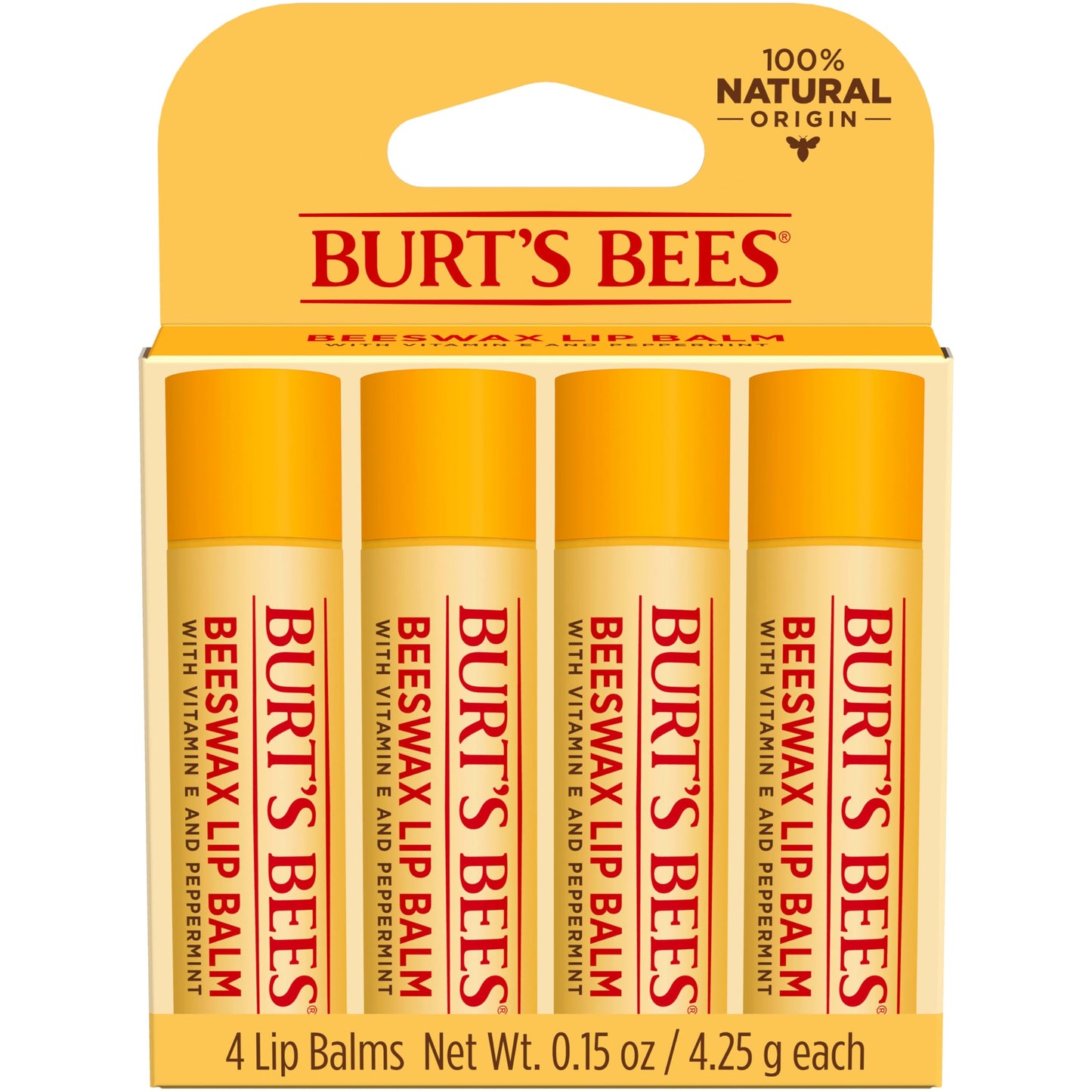 Burt's Bees 100% Natural Moisturizing Lip Balm (Original Beeswax)