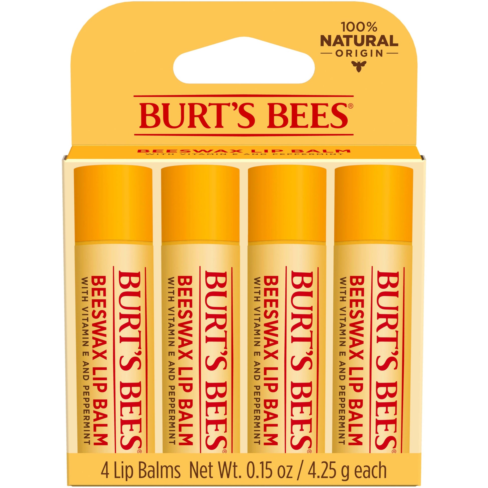 Burt's Bees 100% Natural Moisturizing Lip Balm (Original Beeswax)