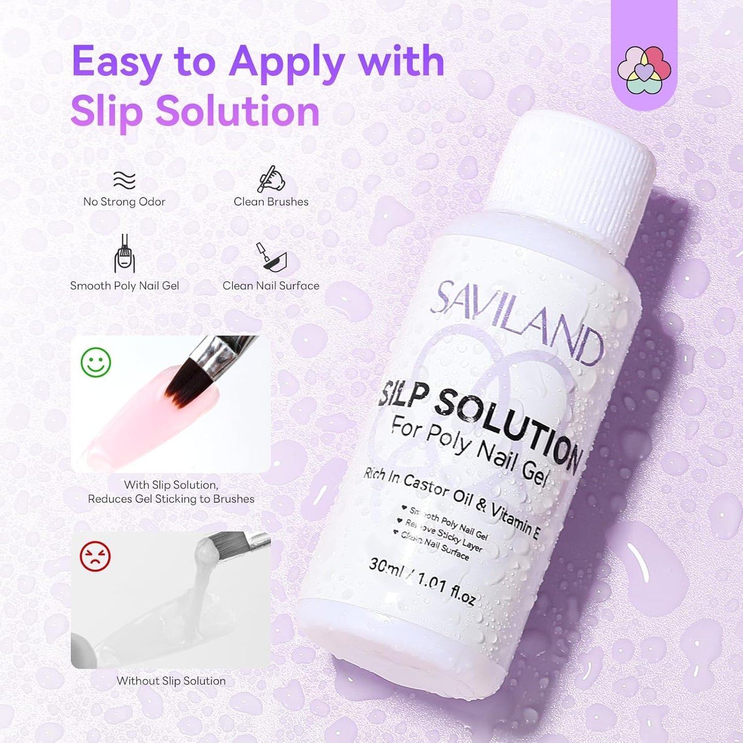 SAVILAND Poly Gel Nail Kit Starter: 4 Colors Natural Clear Poli Gel Para Uñas with Mini U V/LED Lamp Slip Solution Quick Dry Nourish Nails 28 Days Durable for Gifts Daily Nail Art DIY Salon Home Use