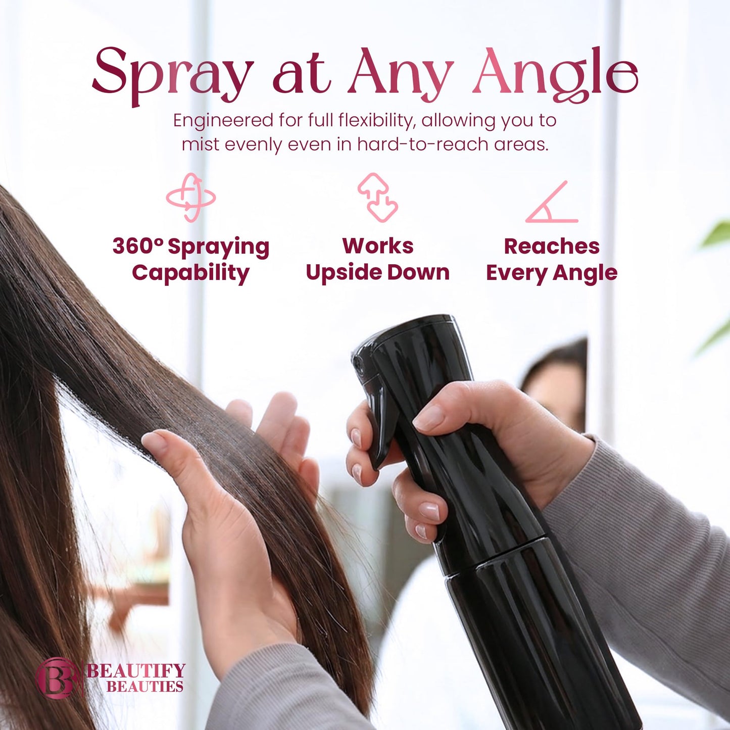 BeautifyBeauties Continuous Spray Bottle for Hair, 6.8 oz Mister Spray