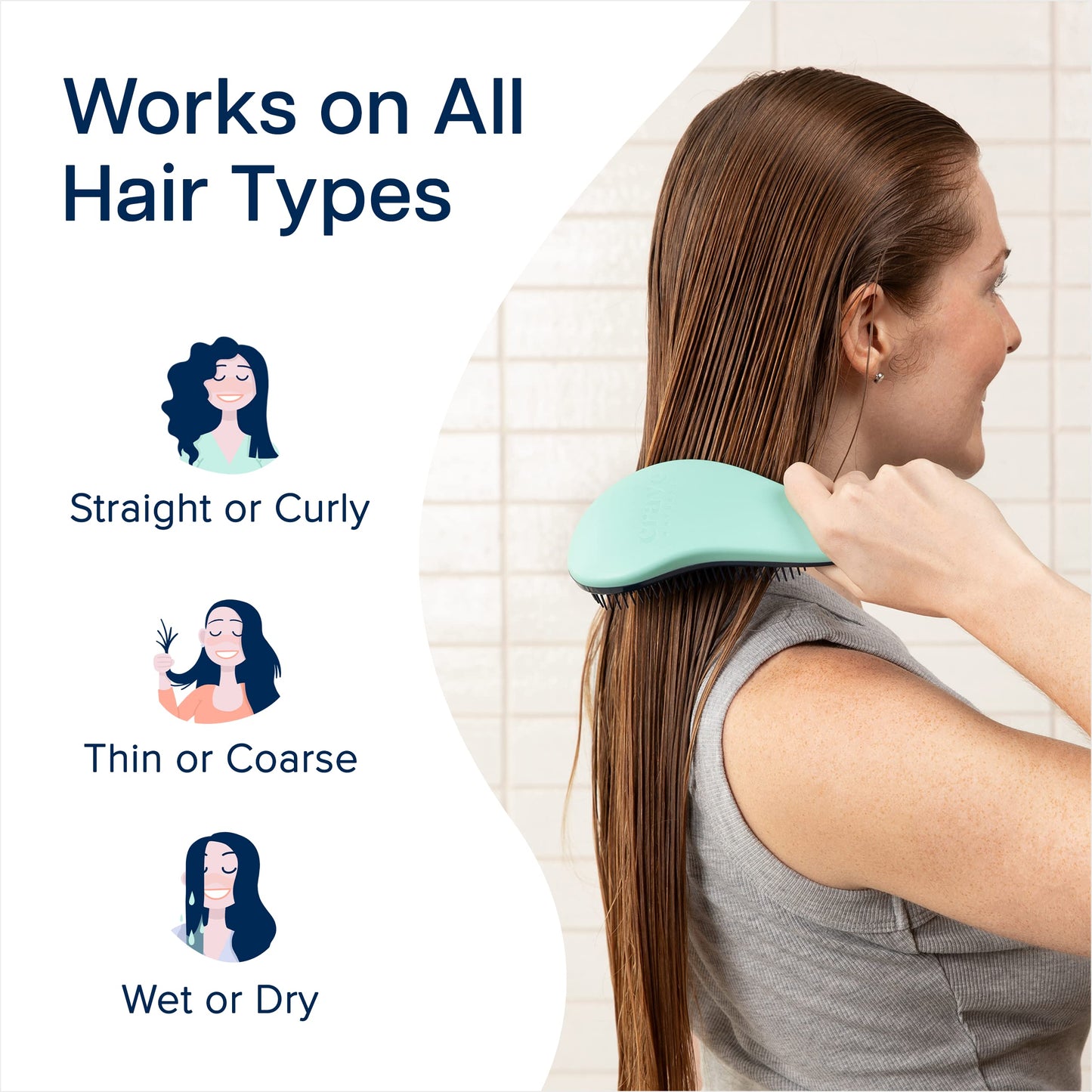 Crave Naturals Glide Thru Detangling Hairbrush that Glides Through Tangles For Wet, Dry and Damaged