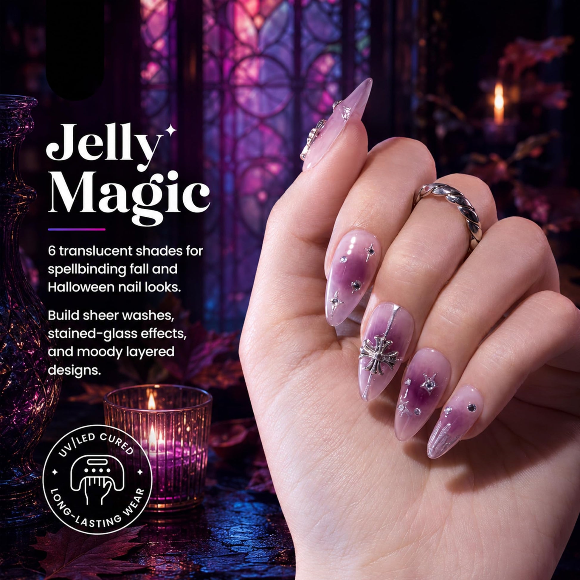 Beetles Jelly Gel Nail Polish Set, 6 Colors Jelly Magic Gel Polish Kit