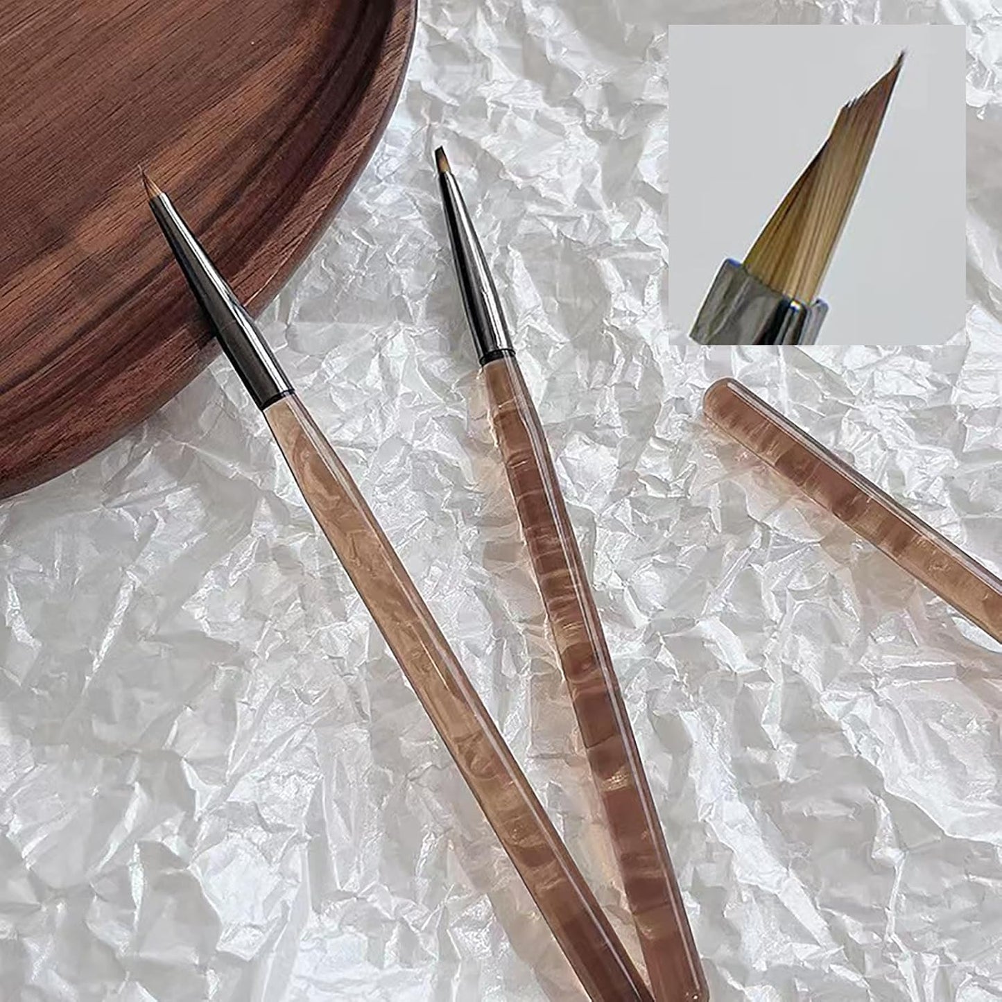 Nail Brush for Drawing Petals and Butterflies, Watercolor Paint Brushes for Oil Painting, Acrylic Paint Brushes（1 PACK） (dark brown)