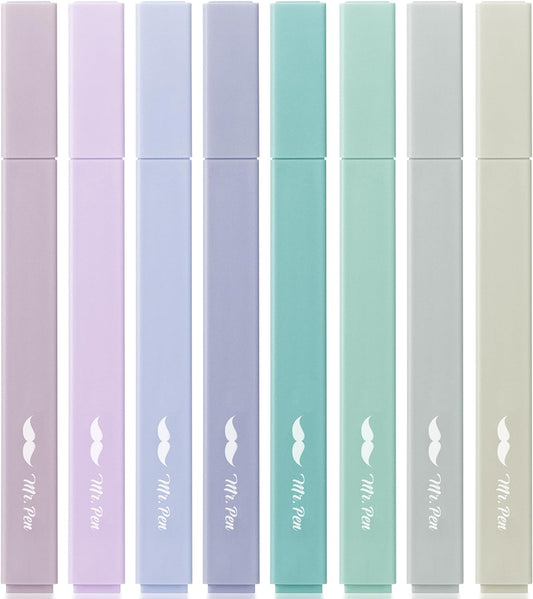 Mr. Pen- Aesthetic Highlighters, 8 pcs, Chisel Tip, Pastel Colors, Cute Highlighters Assorted Colors, Back to School Supplies