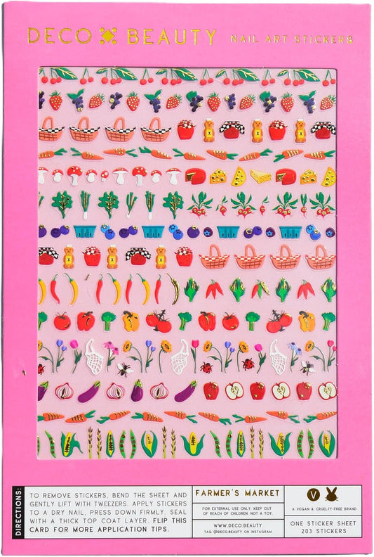 Farmer's Market Nail Stickers - Lightweight & Easy-to-Apply Nail Art with Cute & Trendy Design