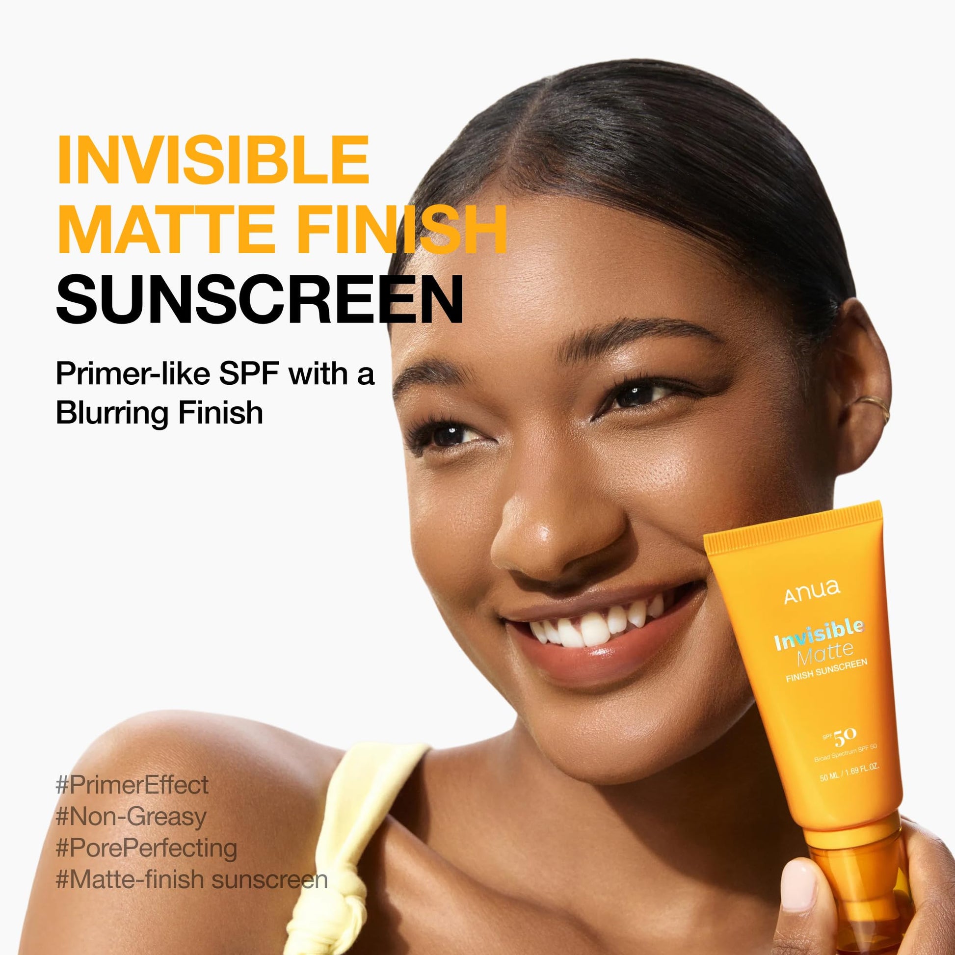 Anua Invisible Matte Finish Sunscreen, Broad Spectrum SPF50, Clear Gel, Non Comedogenic UV Filters