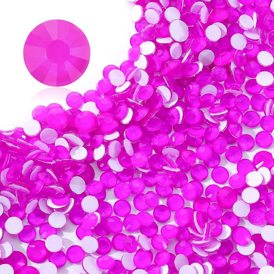 Neon Purple Flatback Rhinestones, Glass Rhinestones for Nail Art and Craft, Glue Fix, Loose Crystal