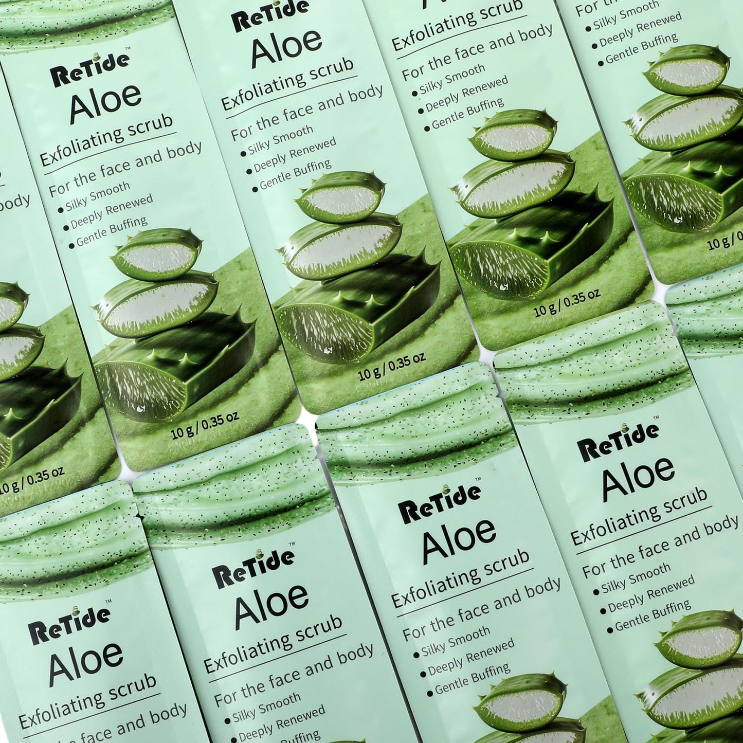 Aloe vera Body Scrub Gift Set - 35 Packets & 2 Pcs Exfoliating Gloves,Exfoliating & Moisturizing Sugar Scrub for Face & Body, Self Care Gifts for Women