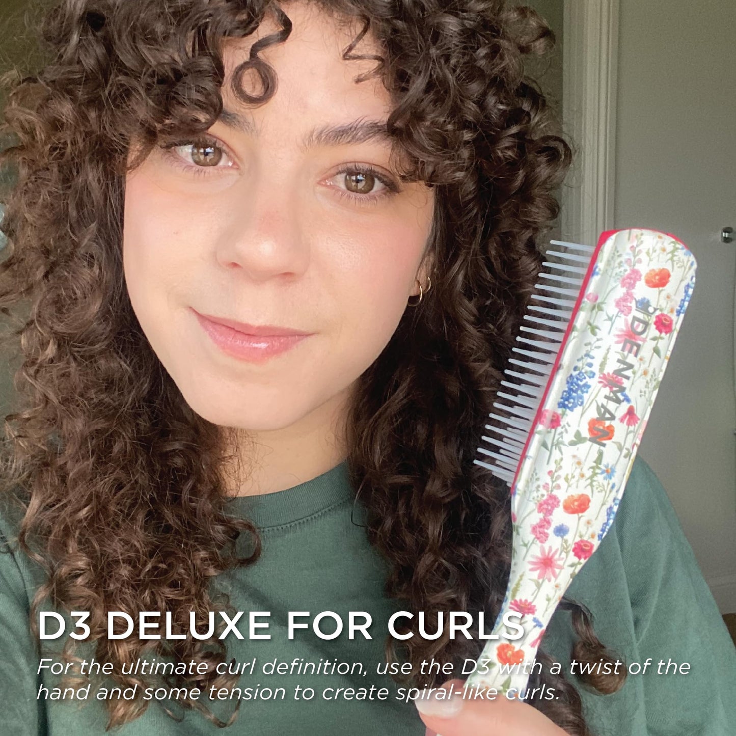 Denman D3 Curly HairBrush for Women & Men – 7 Row Detangling & Curl Defining Brush for Natural