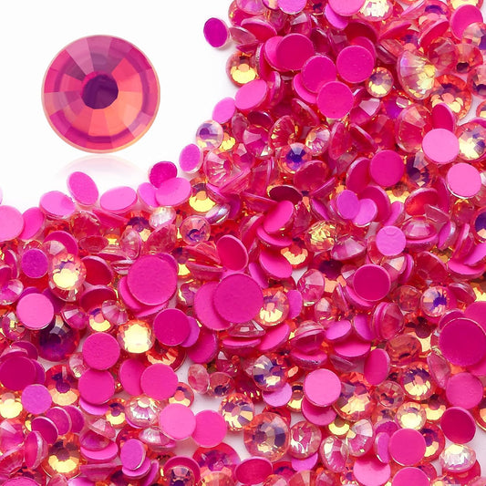 F Rose Flatback Rhinestones, Glass Rhinestones for Nail Art and Craft, Glue Fix, Loose Crystal