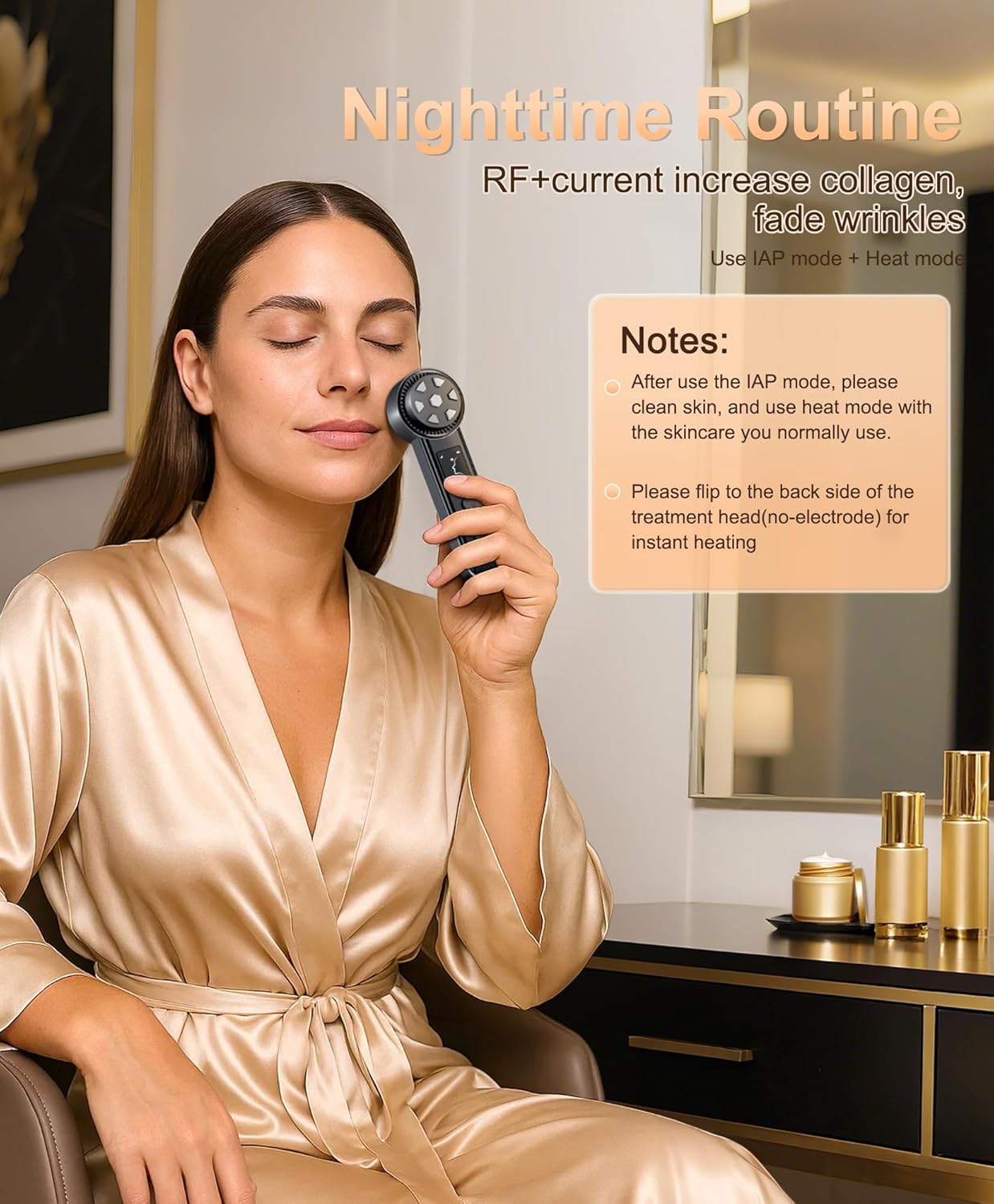 Radio Frequency Skin Tightening Device | 6 in 1 Home RF Face Beauty Device | Professional Facial Skin Tightening | Lifting | Wrinkle Reducing | Anti Aging | Depuff | Increase Absorption(with Gel)