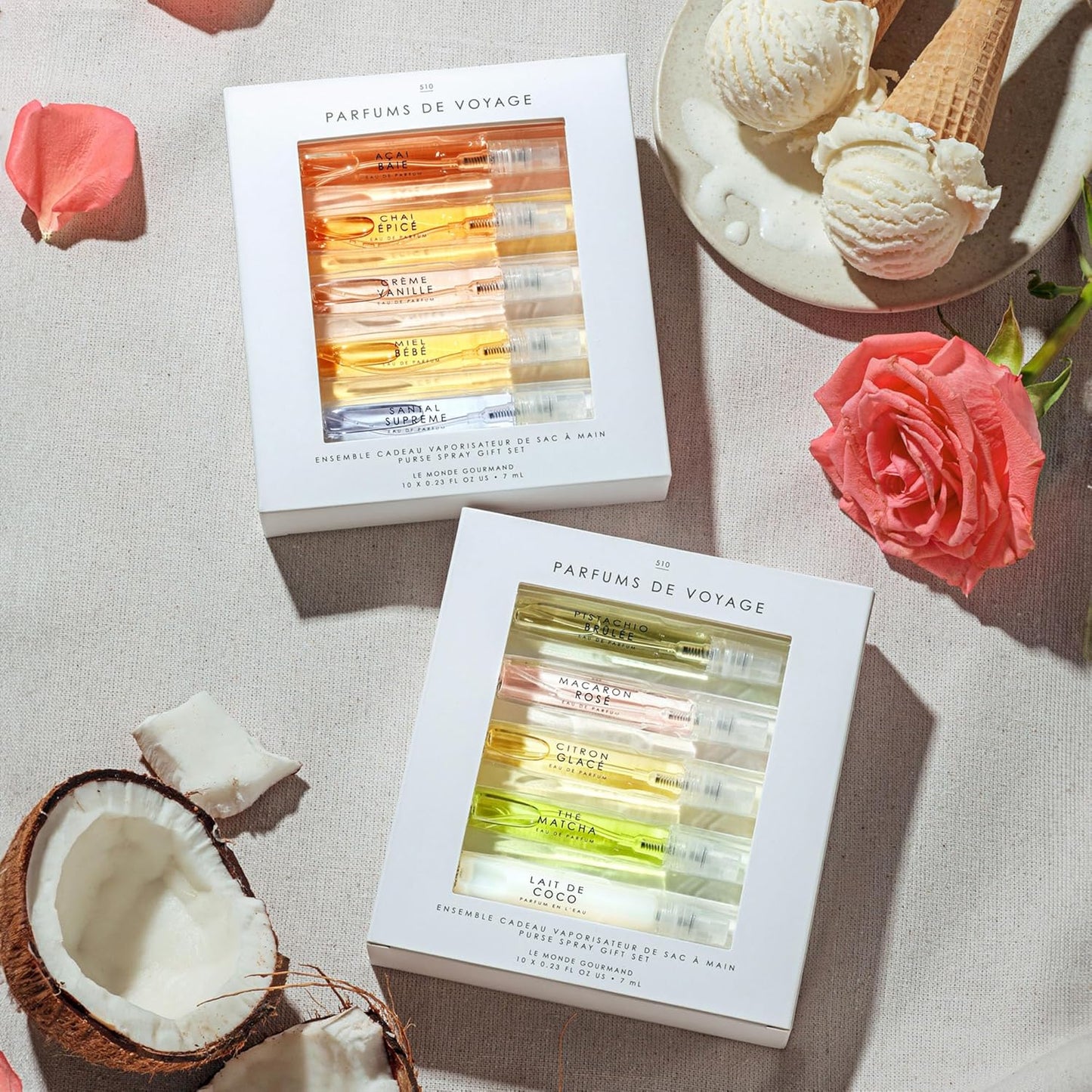 Le Monde Gourmand Parfum de Voyage 10 Piece Purse Spray Discovery Set - 0.23 fl oz (6.8 ml) Each Sample Fragrance