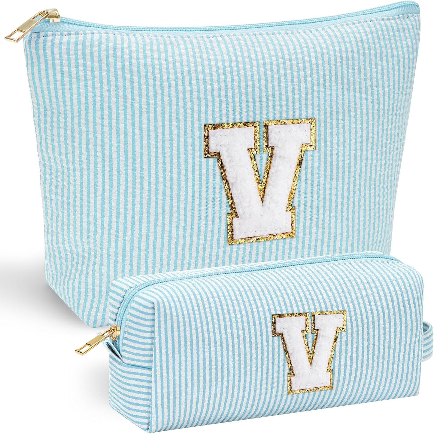 YOOLIFE Gifts for Women Her, Makeup Bag Make Up Bag Pouch Cosmetics Organizer Bag Cute Makeup Bag Skincare Bag Personalized Best Friend Wife Birthday Gift Graduate Gifts for Her V