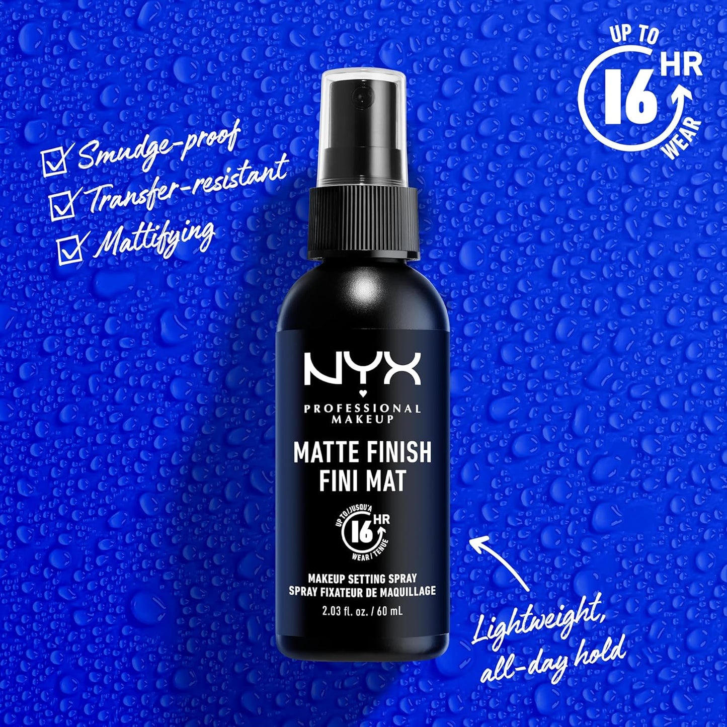 NYX PROFESSIONAL MAKEUP Makeup Setting Spray - Matte Finish, Long-Lasting Face Mist for up to 16HR Wear, Vegan Formula, JUMBO Size