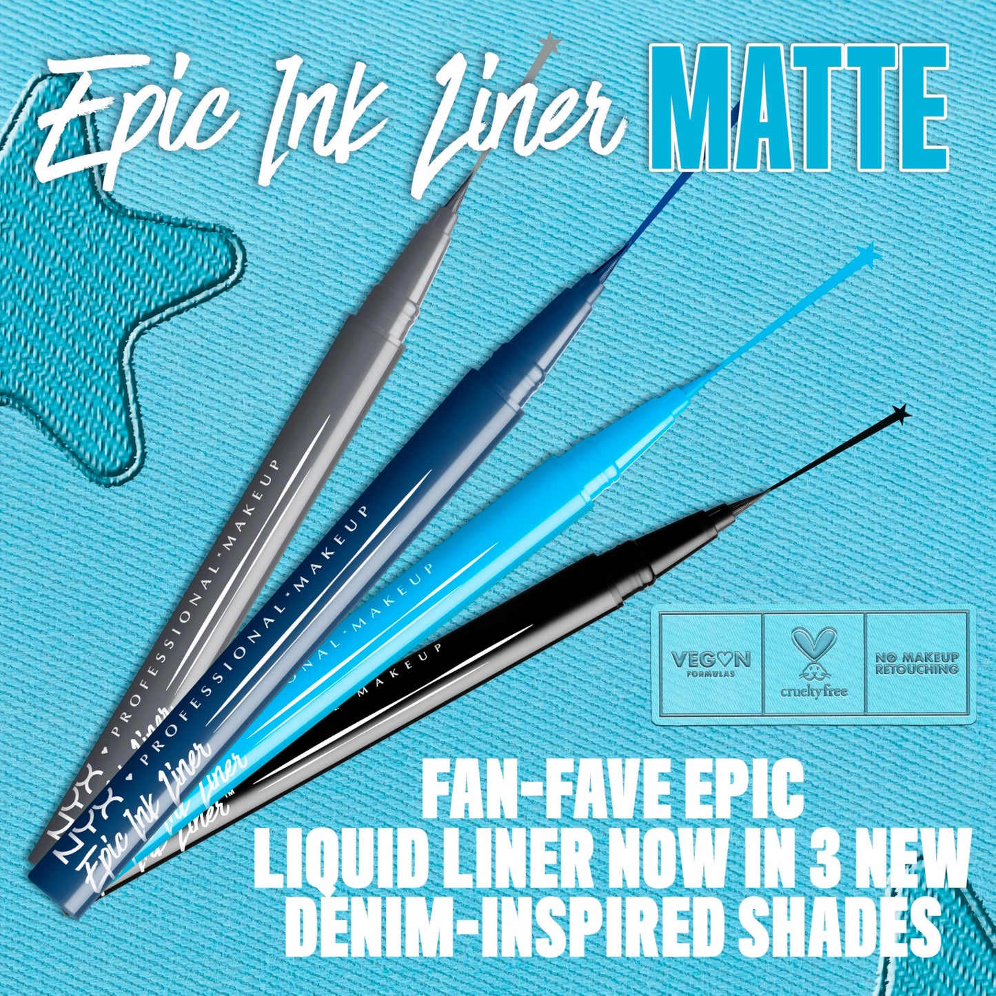 NYX PROFESSIONAL MAKEUP Epic Ink Eyeliner, Up To 24HR Wear, Mid Night Rise