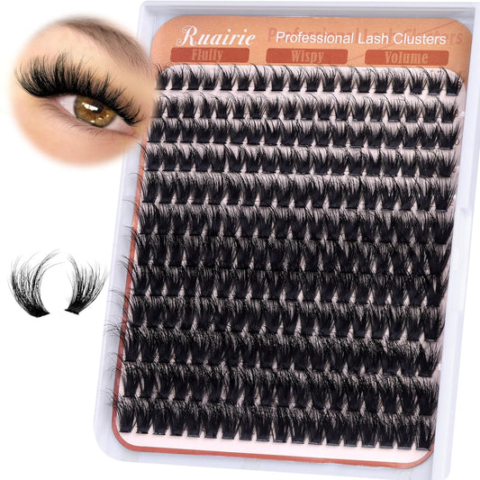 Ruairie Lash Clusters Wispy Eyelash Clusters Eyelash Extension 200D Volume Cluster Lashes 8-16MM Individual Lashes Extensions 216pcs Thick D-Curly Eye Lash Cluster