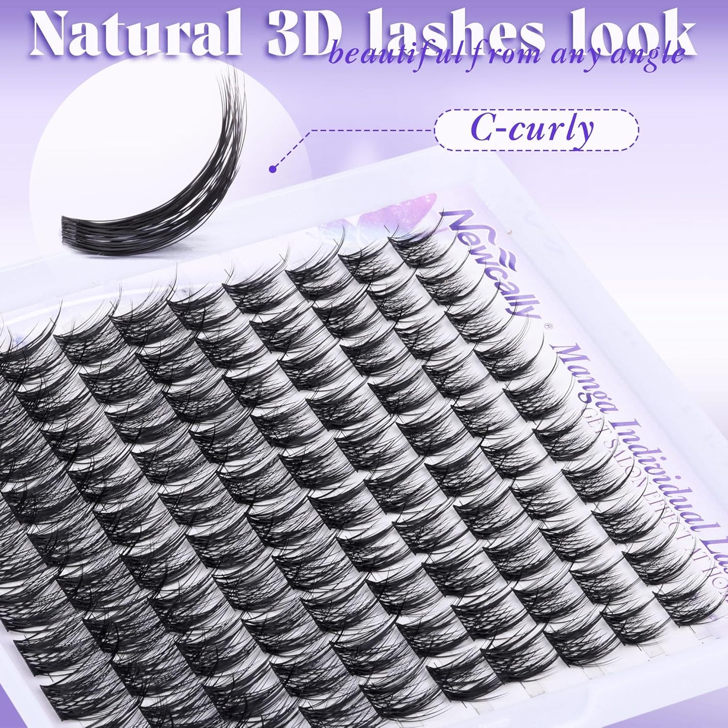 Wispy Cluster Eyelash Extensions Natural Lash Clusters Manga Individual Lashes C-curly Eyelash Clusters 10-16MM Lash Extensions by Newcally