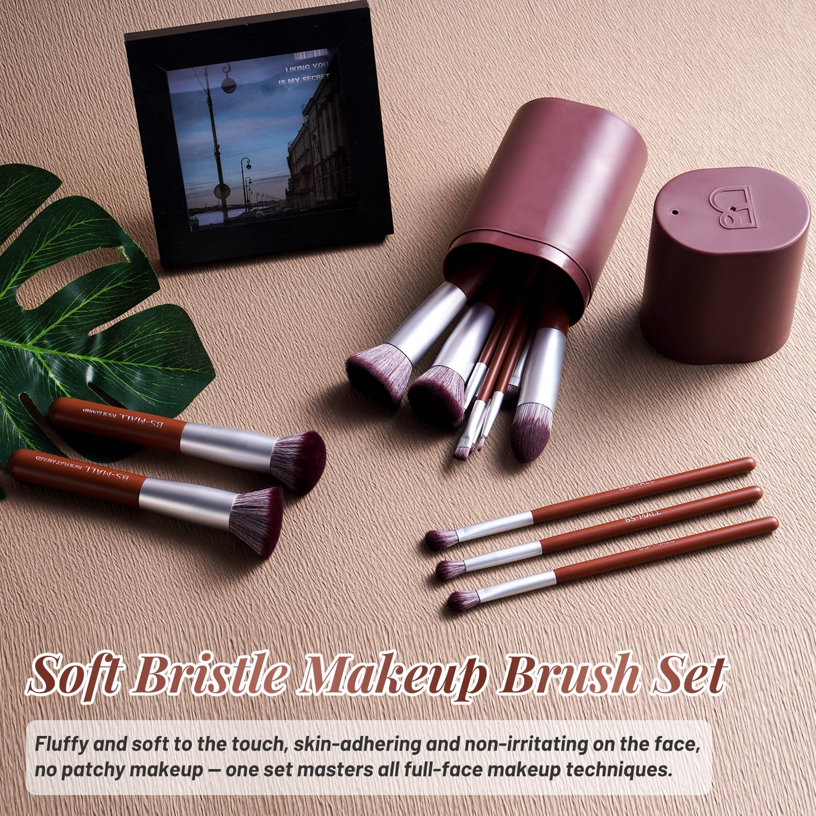 BS-MALL Makeup Brush Set 14 Pcs With Case - Foundation Brush, Concealer Brush, Blush Brush &