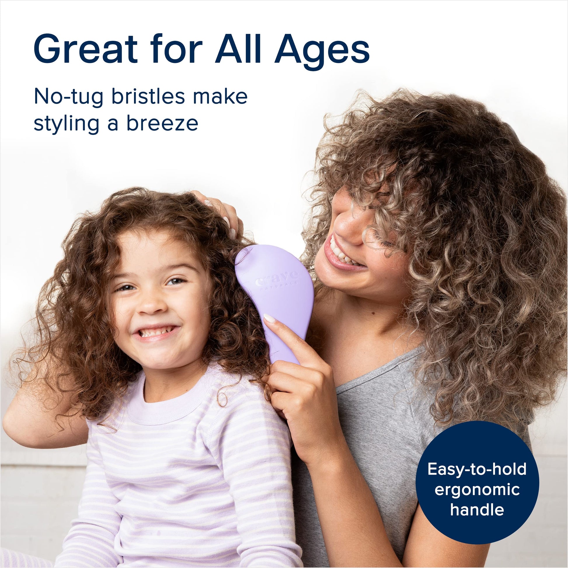 Crave Naturals Glide Thru Detangling Brush for Adults and Kids - Detangler Brush for Curly or