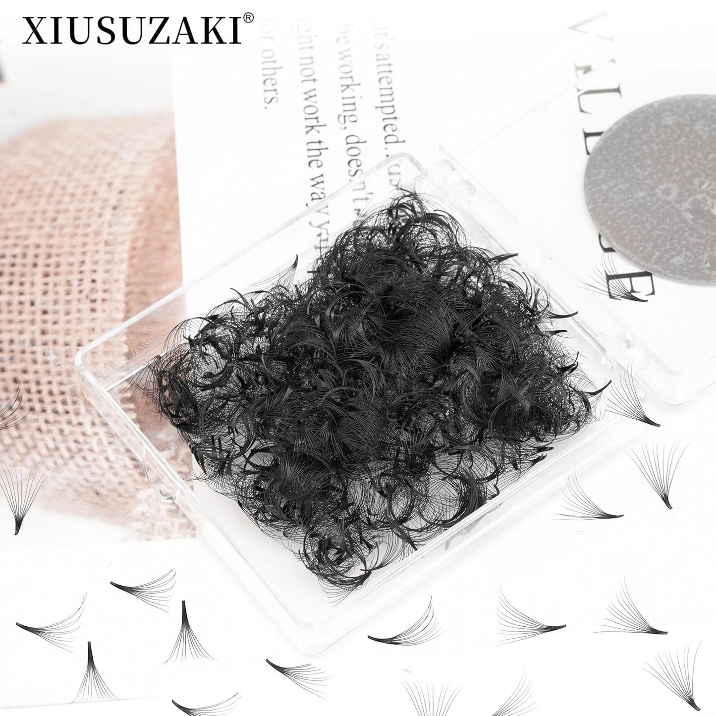 Premade Fans Eyelash Extensions - 600 Fans, 16D Volume, 0.03mm Thickness, C Curl, Fluffy Soft Mix (8-15mm)