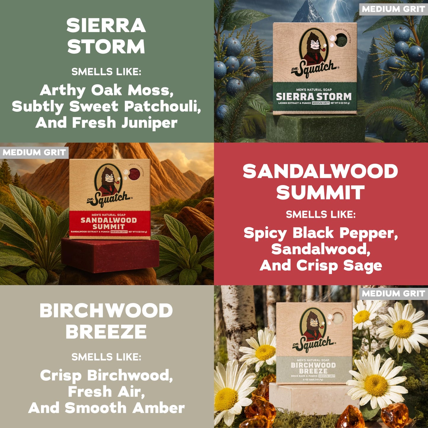 Dr. Squatch Natural Men’s Bar Soap - Cold Process Body Soap Bar with Natural Oils - Gifts for Men