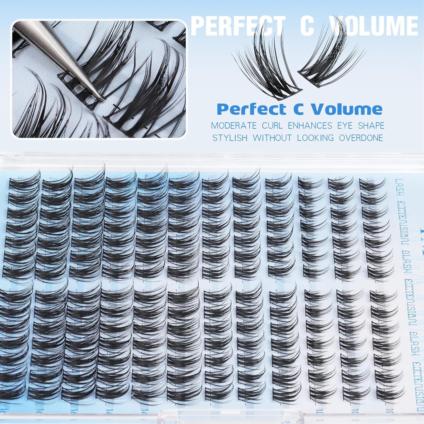 Wispy Lash Clusters Natural Eyelash Clusters with Spikes Lightweight Cluster Eyelash Extensions CC-curly Individual Lashes 10-16MM Cluster Lash Extension Soft Eye Lashes Cluster Pack by TNFVLONEINS