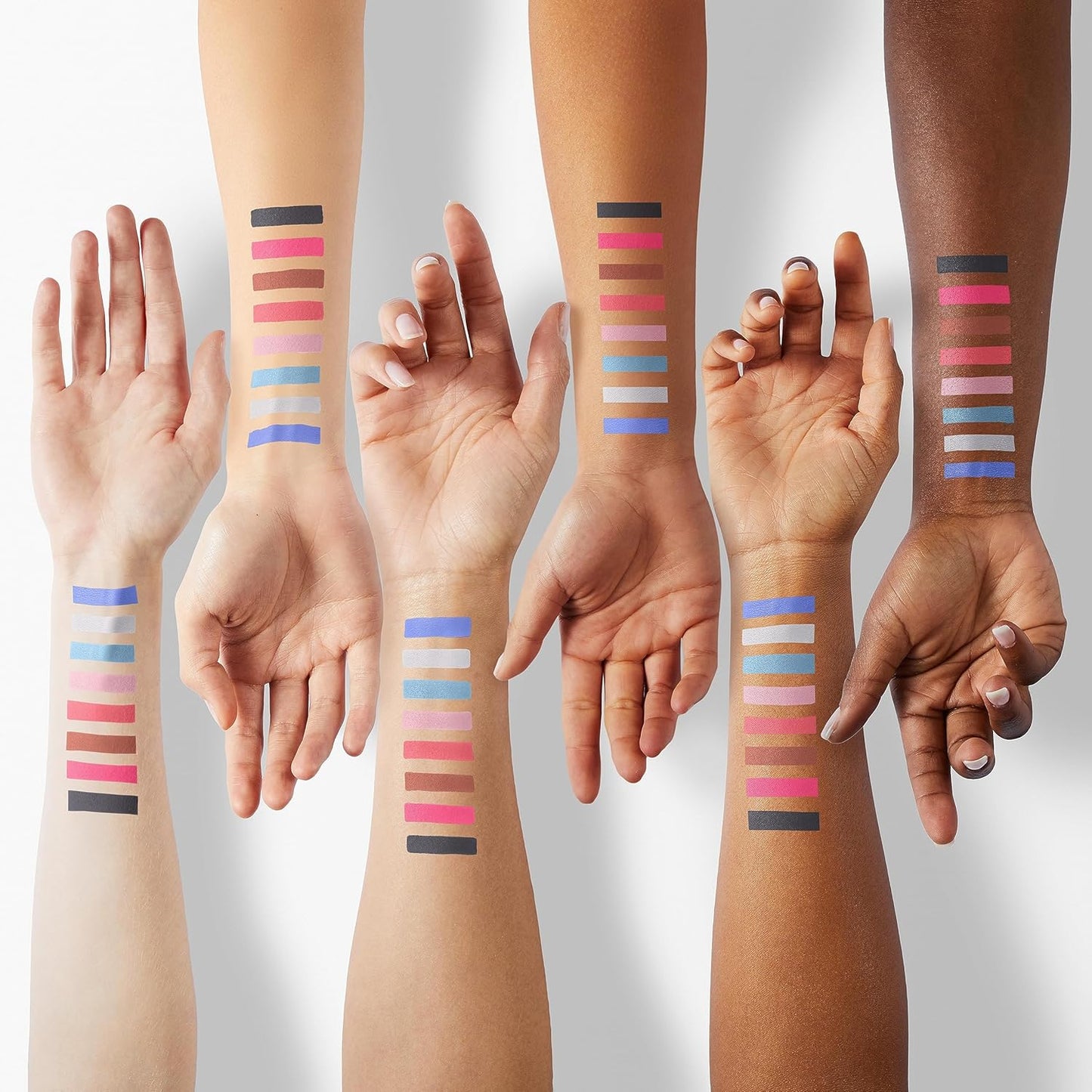 evpct 8 Colors Colored Colorful Liquid Makeup Eyeliner Liquid Set Stamp Shapes Eye Liners for Women Pink Red Blue Purple White Black Eye Liner Liquid Liner Waterproof delineadores de colores para ojos