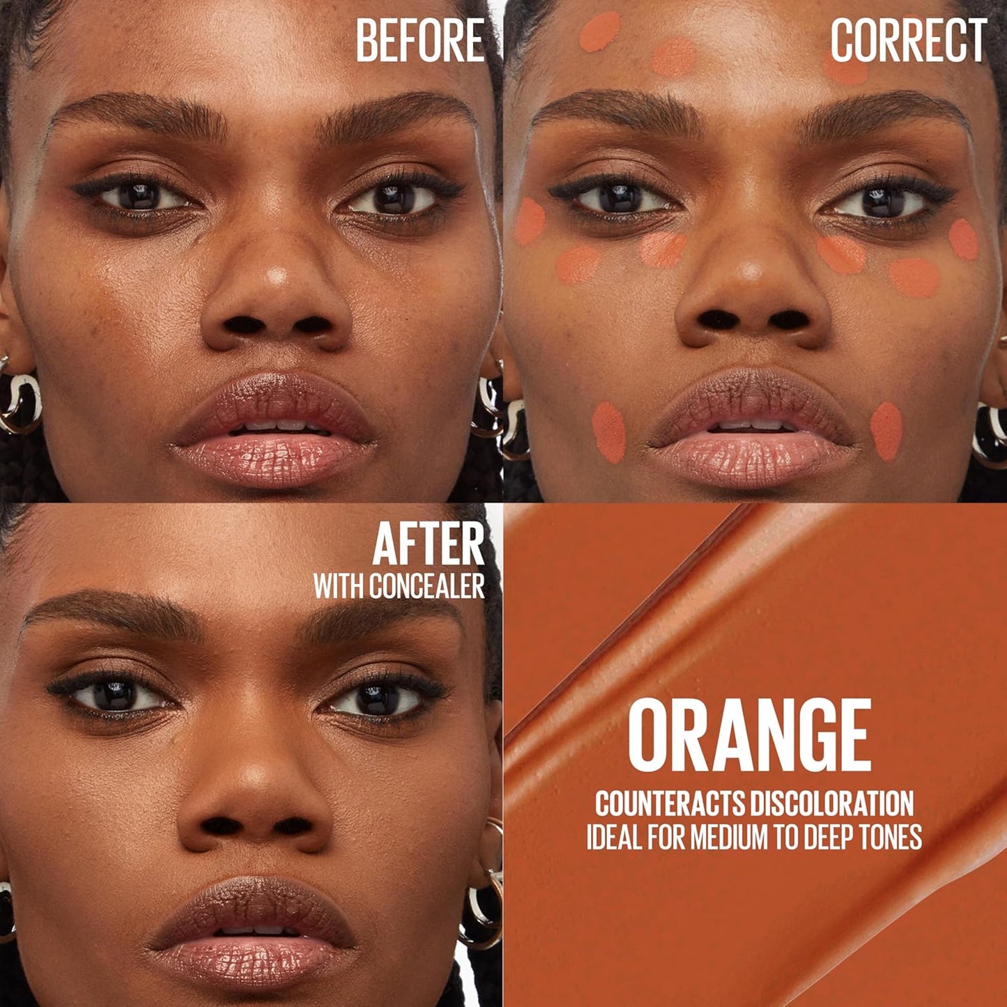 Maybelline Instant Age Rewind Instant Eraser Color Correcting Concealer, Crease-Resistant Coverage, Up to 12HR Moisturizing Wear, Orange Color Corrector, 159, 1 Count