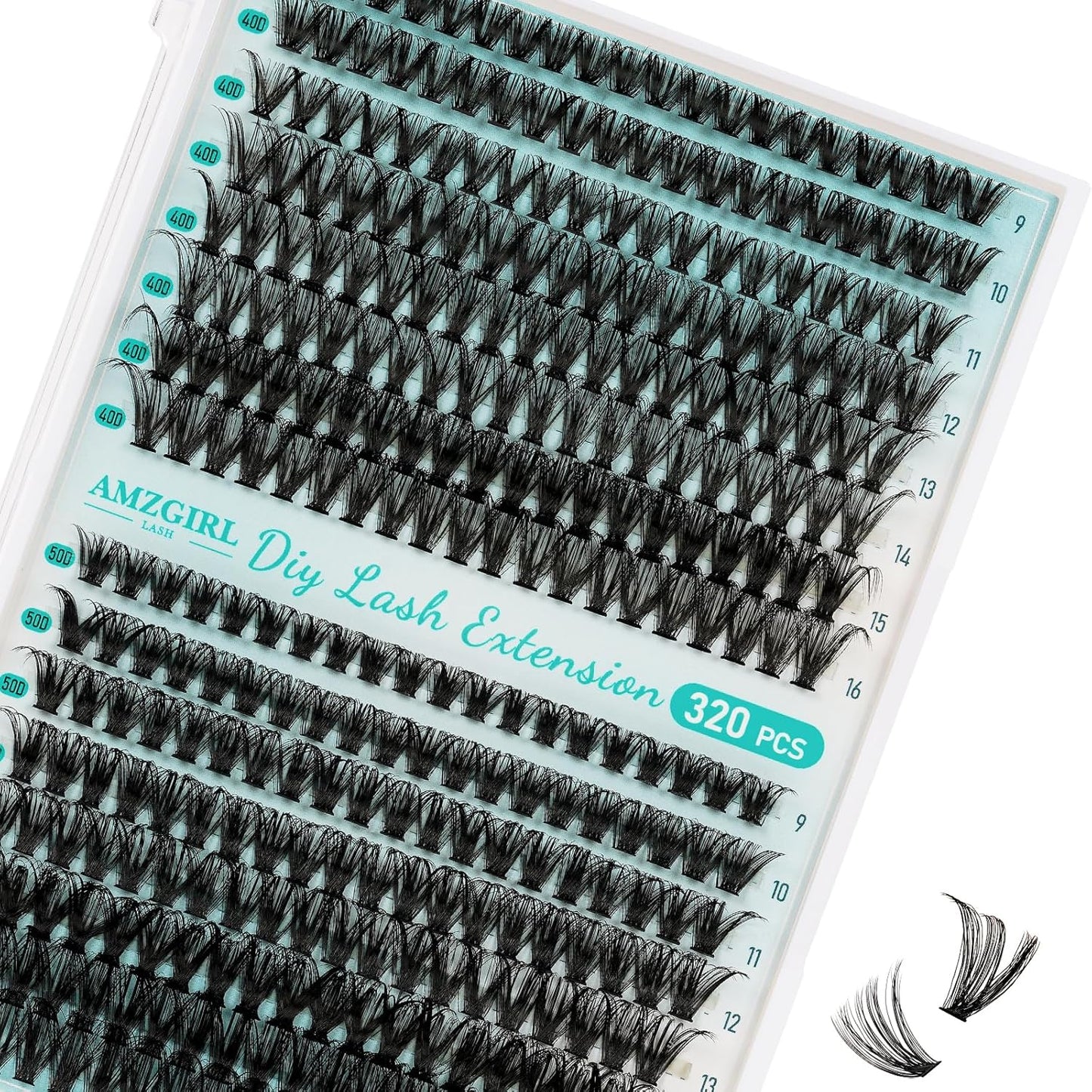 Lash Clusters Wispy 320PCS Eyelash Extension 40D 50D Cluster Lashes Individual Lashes DIY Lash Extension Natural Look Cluster Eyelash Extensions Soft False Eyelashes at Home for Beginners(D-Mix9-16mm)