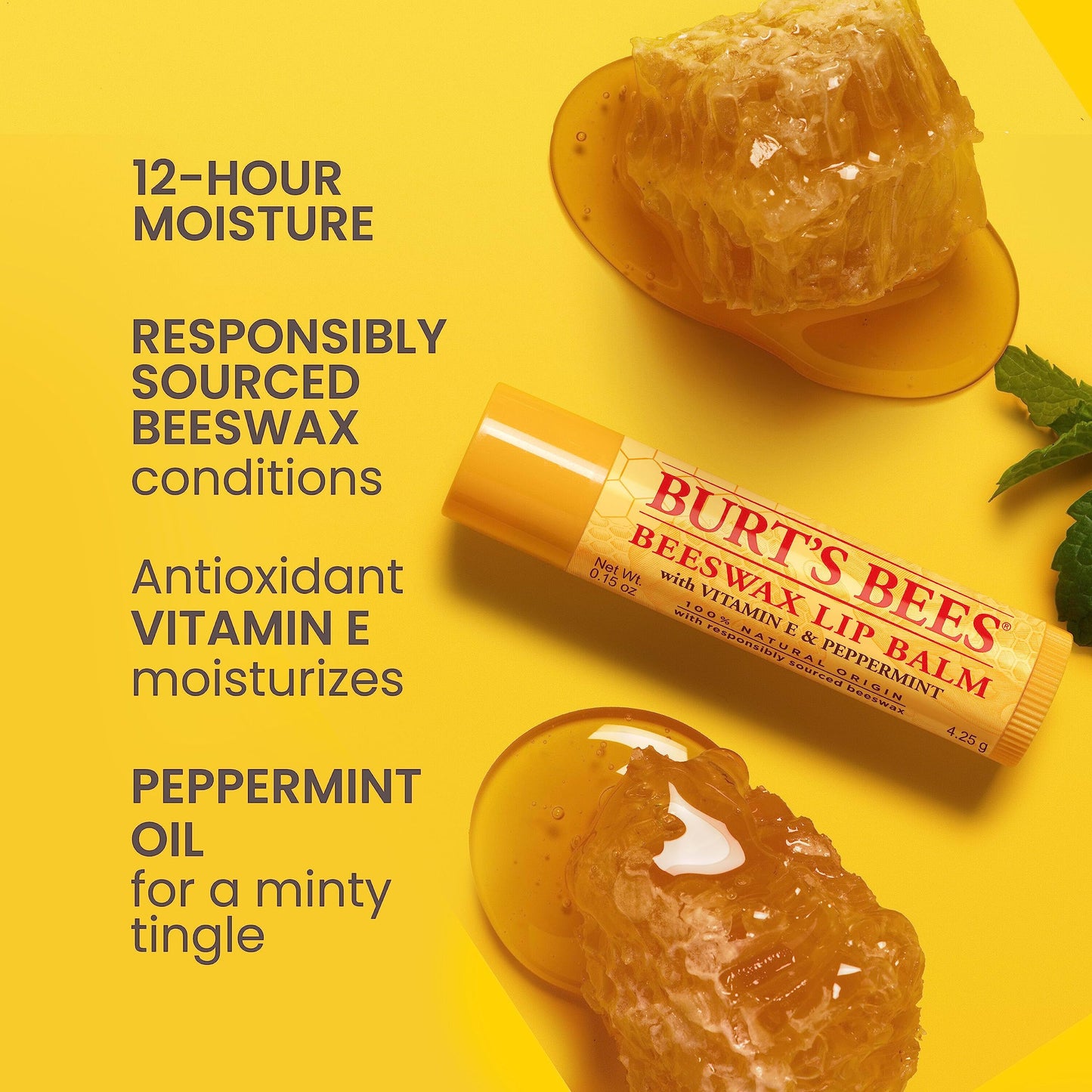 Burt's Bees Lip Balm, Original Beeswax, 0.15 oz., 12 Tubes