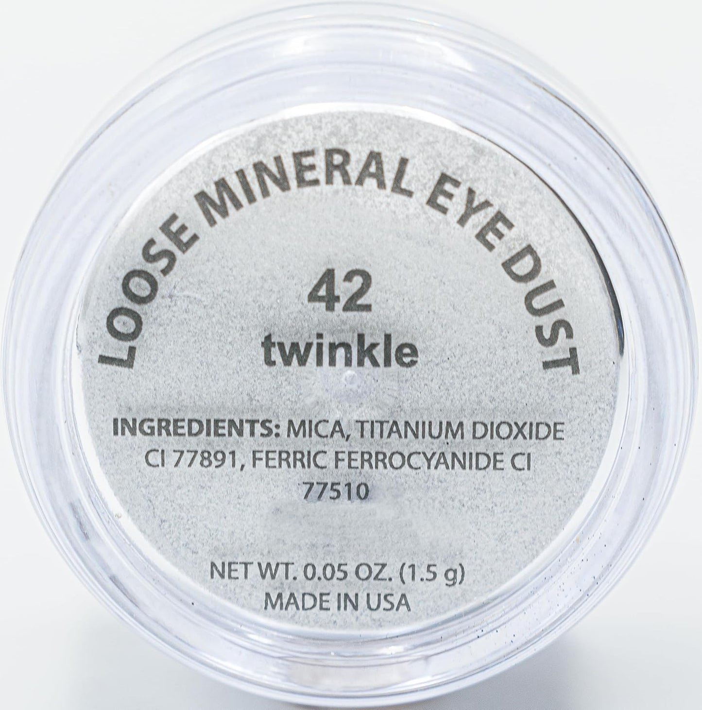 Twinkle White Silver Sparkle Metallic Single Loose Powder Eyeshadow; Vegan, Talc & Paraben Free, No Animal Testing & Cruelty Free