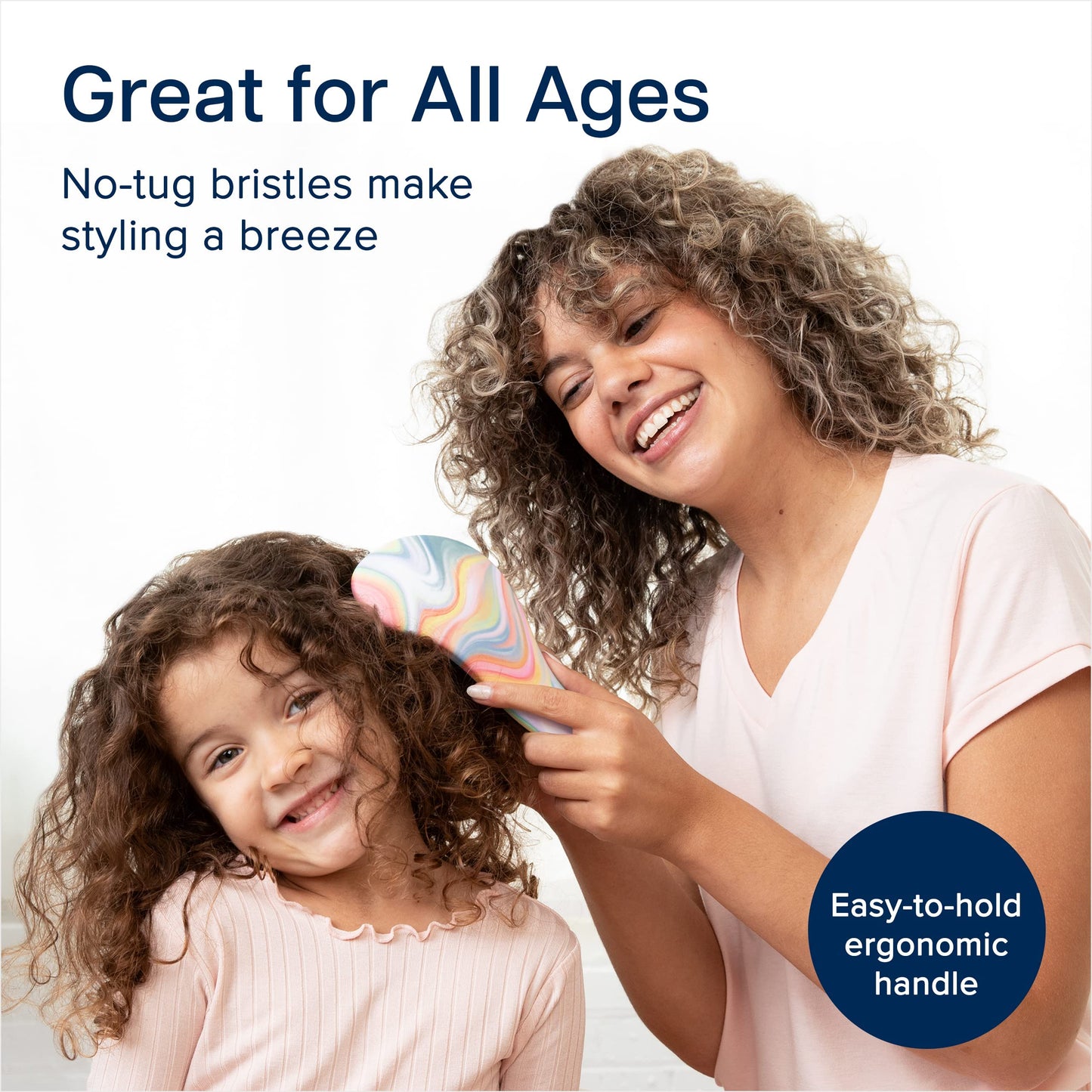 Crave Naturals Glide Thru Detangler Brush Pack of 2 - Curly Hair Brush for Women and Kids - Wet and