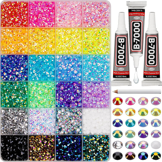 8500Pcs Resin Jelly Rhinestones for Crafting Bedazzling, Multi Color 5mm Flatback Gems for Clothing