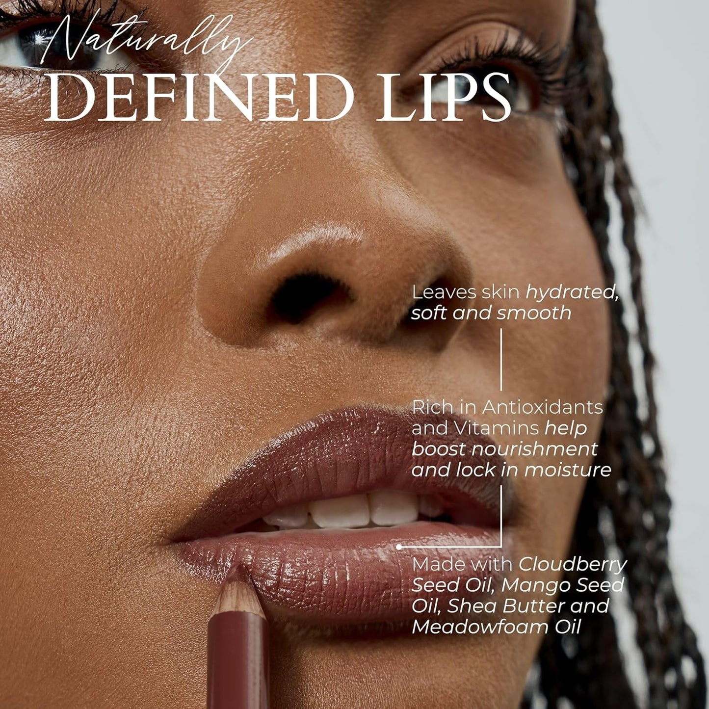 FITGLOW Beauty Vegan Lip Liner Pencil | Long-Lasting Lip Enhancer with Blending Brush | Hydrating Plumping Lip Liner | Smudge-Proof Lip Perfector | Define Shape & Fill | Root, 1.1g