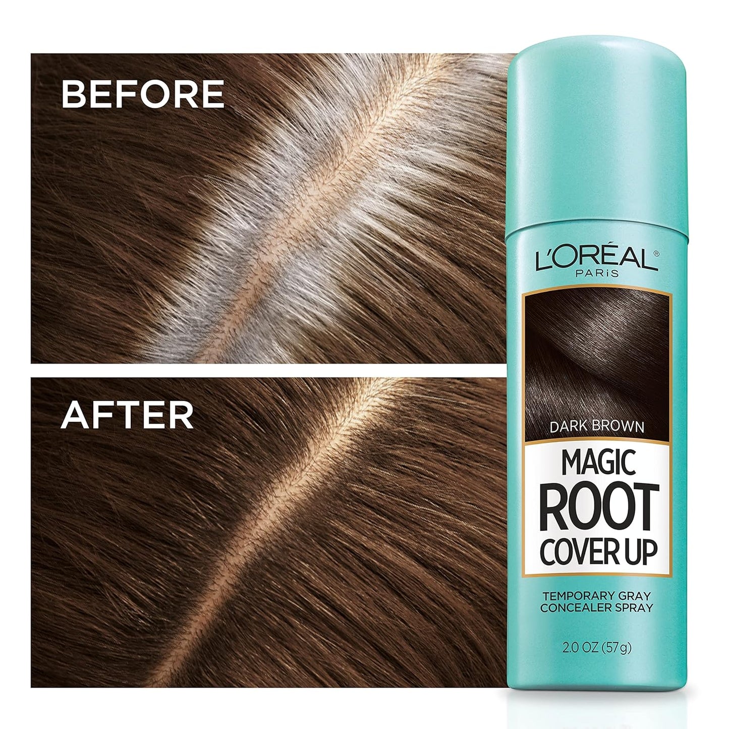L'Oreal Paris Magic Root Cover Up Temporary Concealer Spray for Gray Hair, Bright Red, 2 Oz