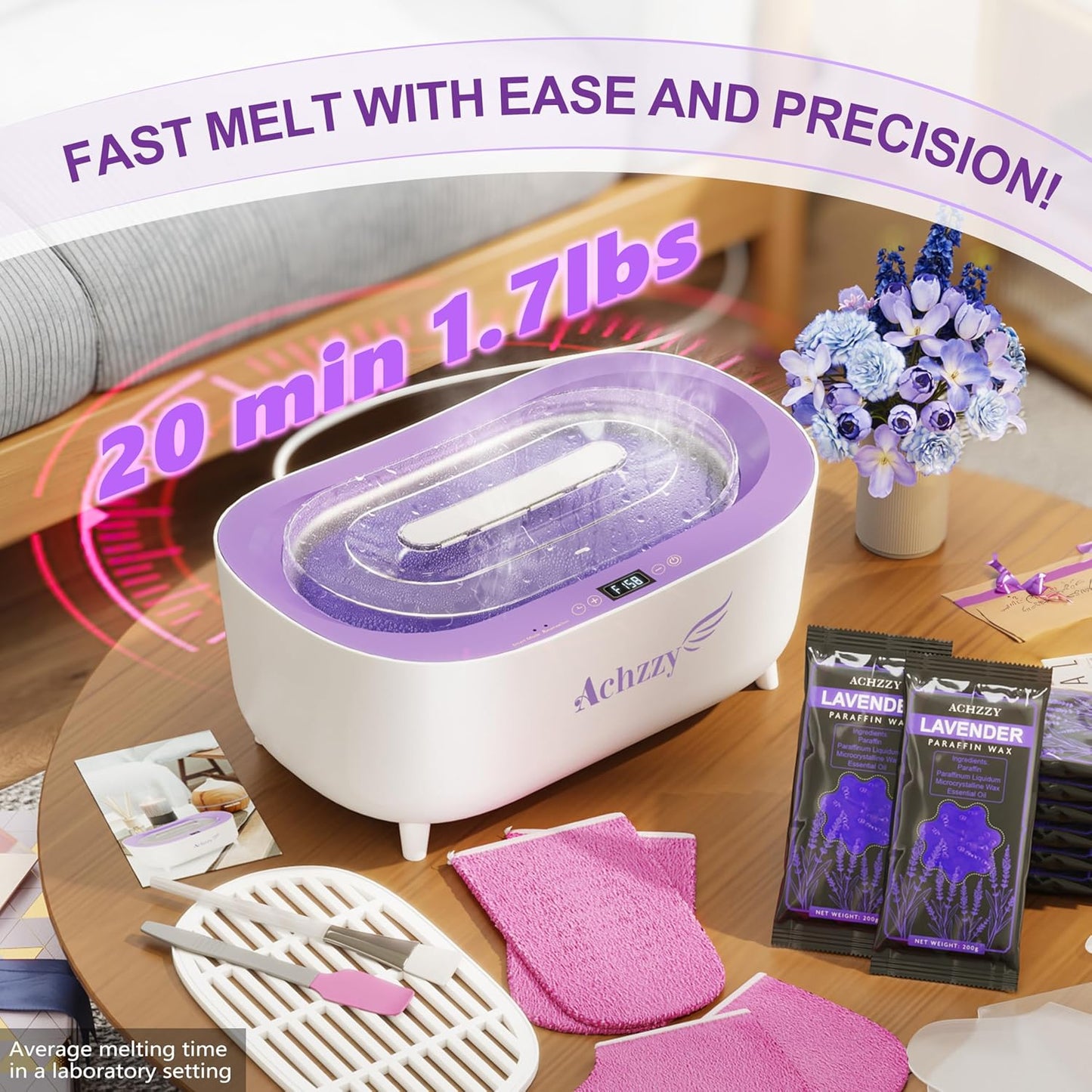 Paraffin Wax Machine for Hands and Feet, 5000ml Professional Wax Warmer with Temperature Control, Smart Heating, Stainless Steel Inner Pot, Moisturizing Hot Wax Bath with Refills for Skincare