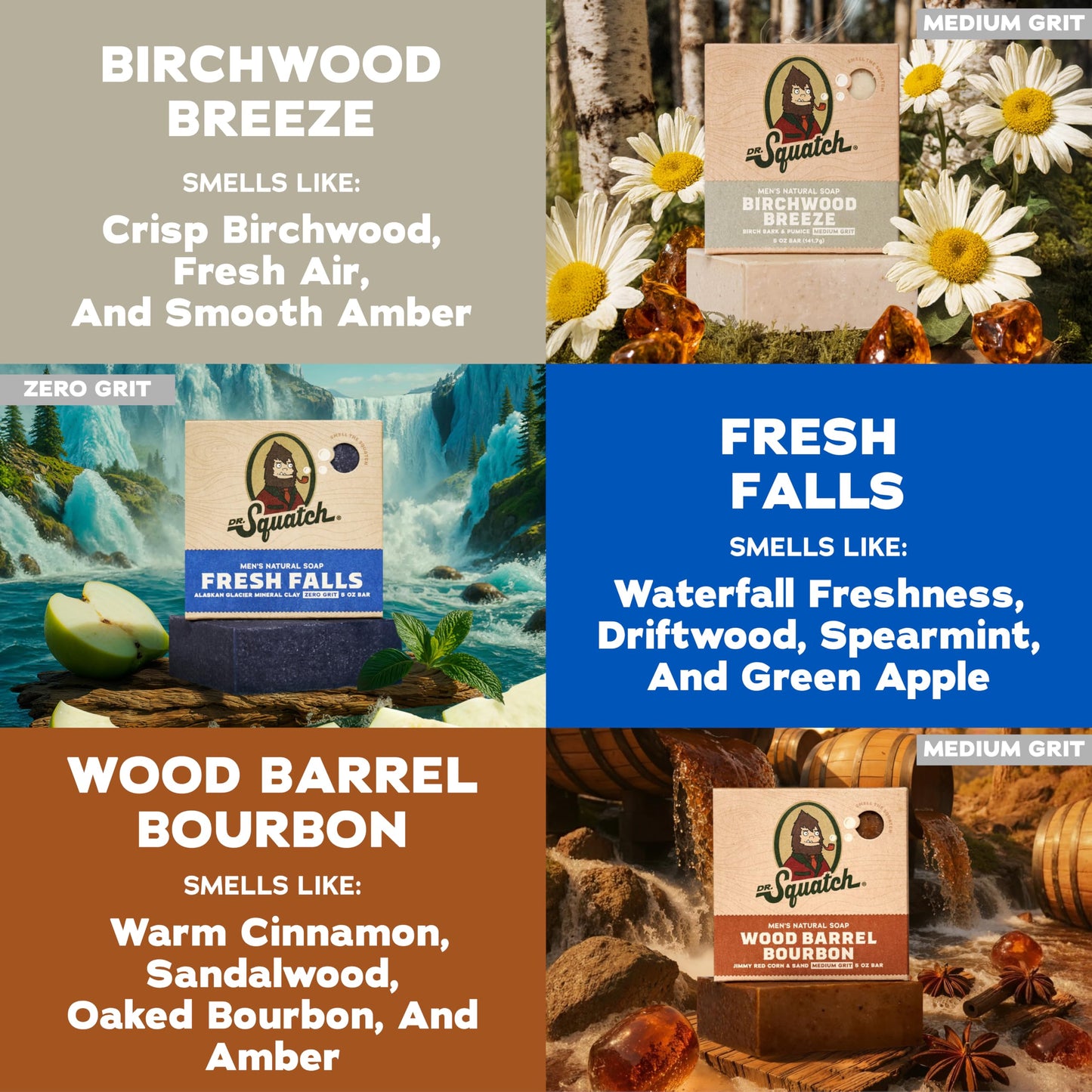 Dr. Squatch Natural Men’s Bar Soap - Cold Process Body Soap Bar with Natural Oils - Gifts for Men